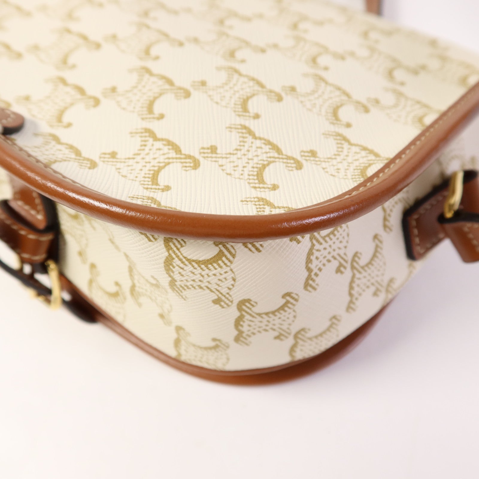 CELINE 塗層帆布Folco金扣肩背袋