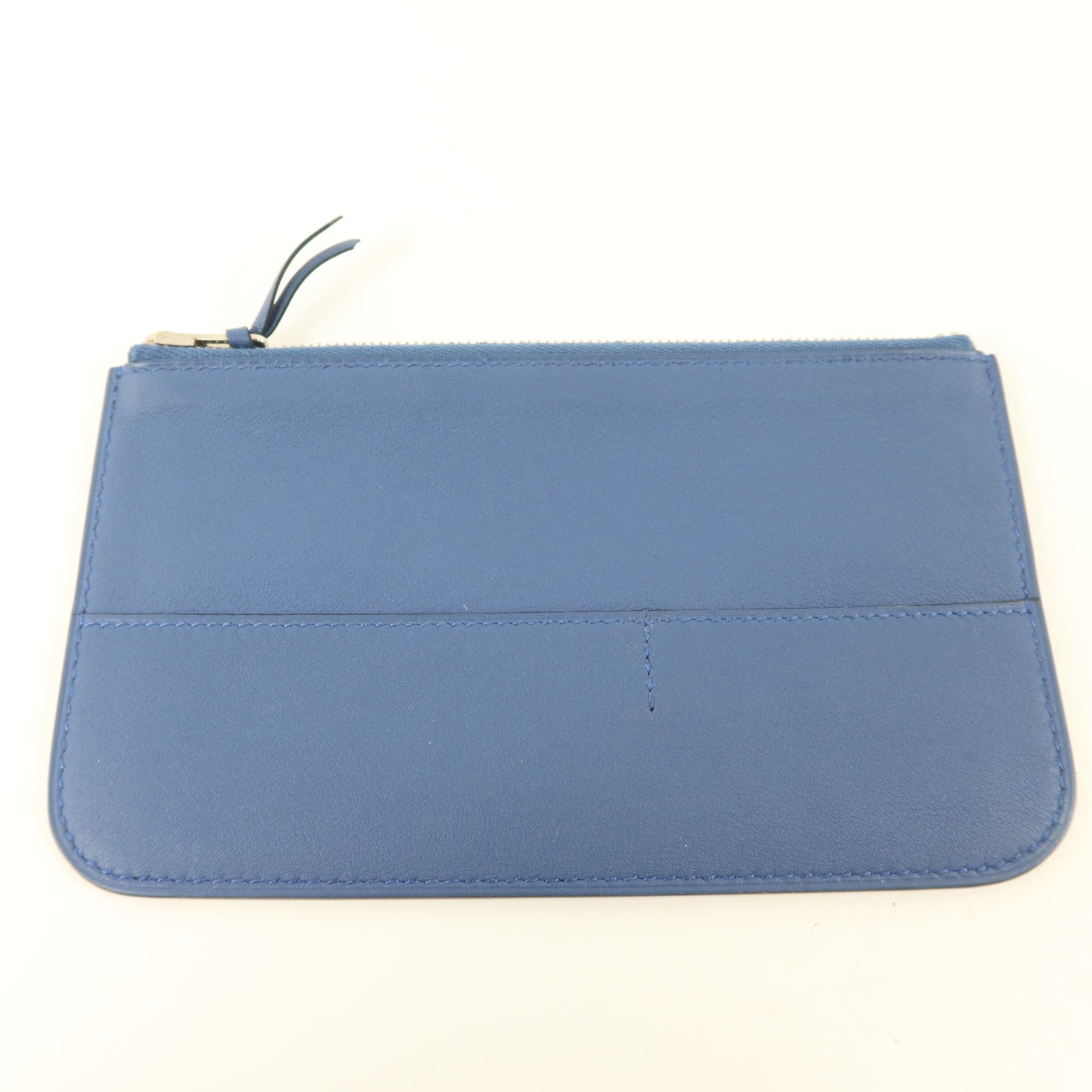 HERMES Swift皮革Dogon GM銀扣長錢包Blue Agate