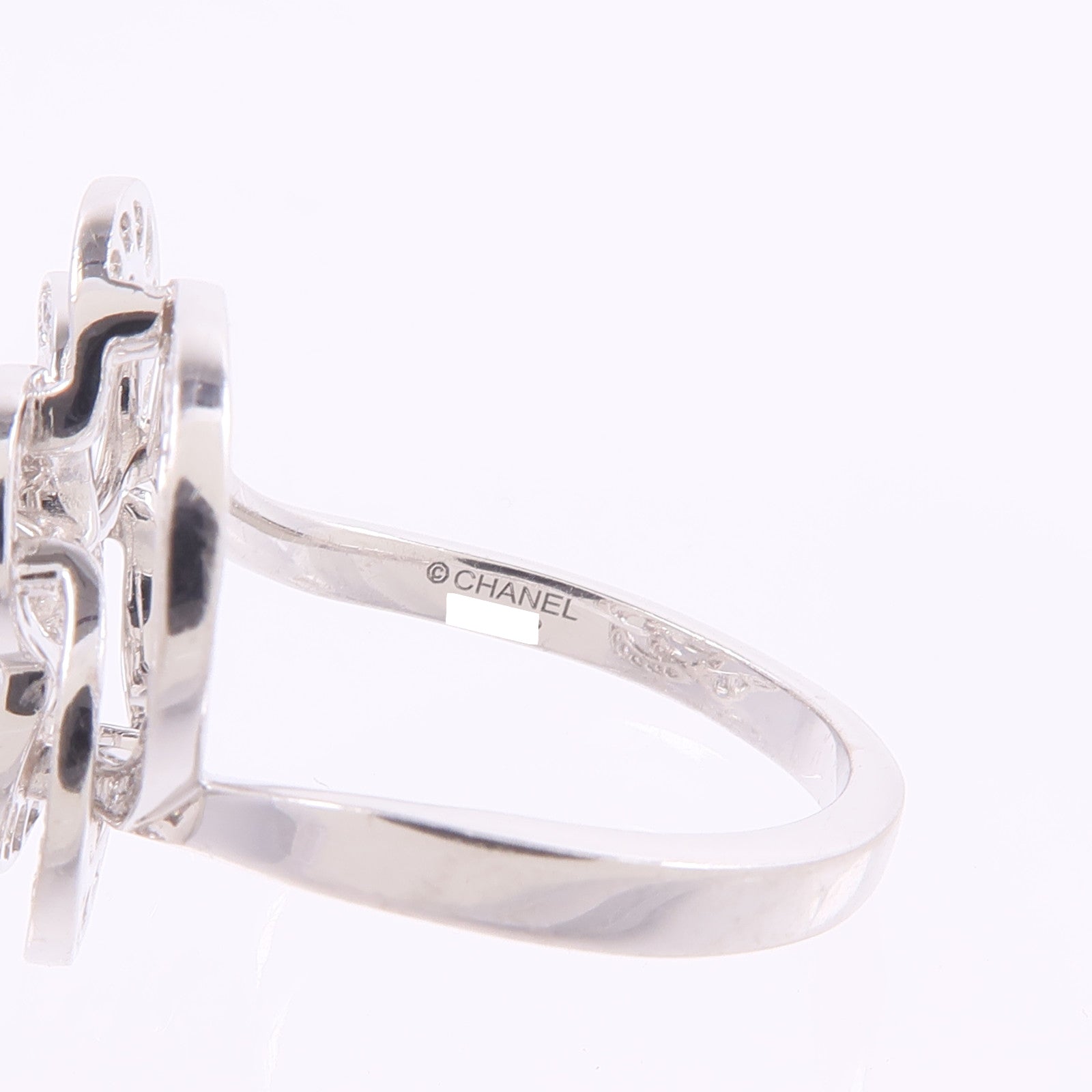 CHANEL 18K白金Camellia Ring鑽石戒指