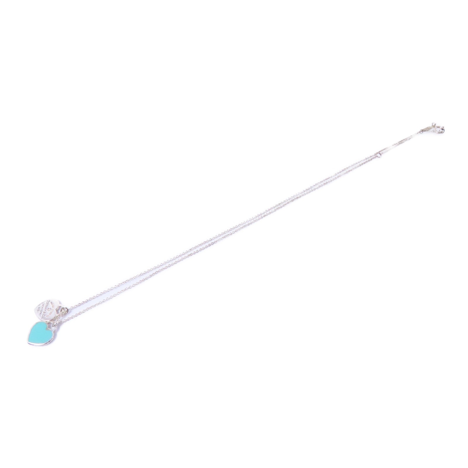 TIFFANY＆CO 925純銀Return To Tiffany Diamond Necklace鑽石項鍊藍色/銀色