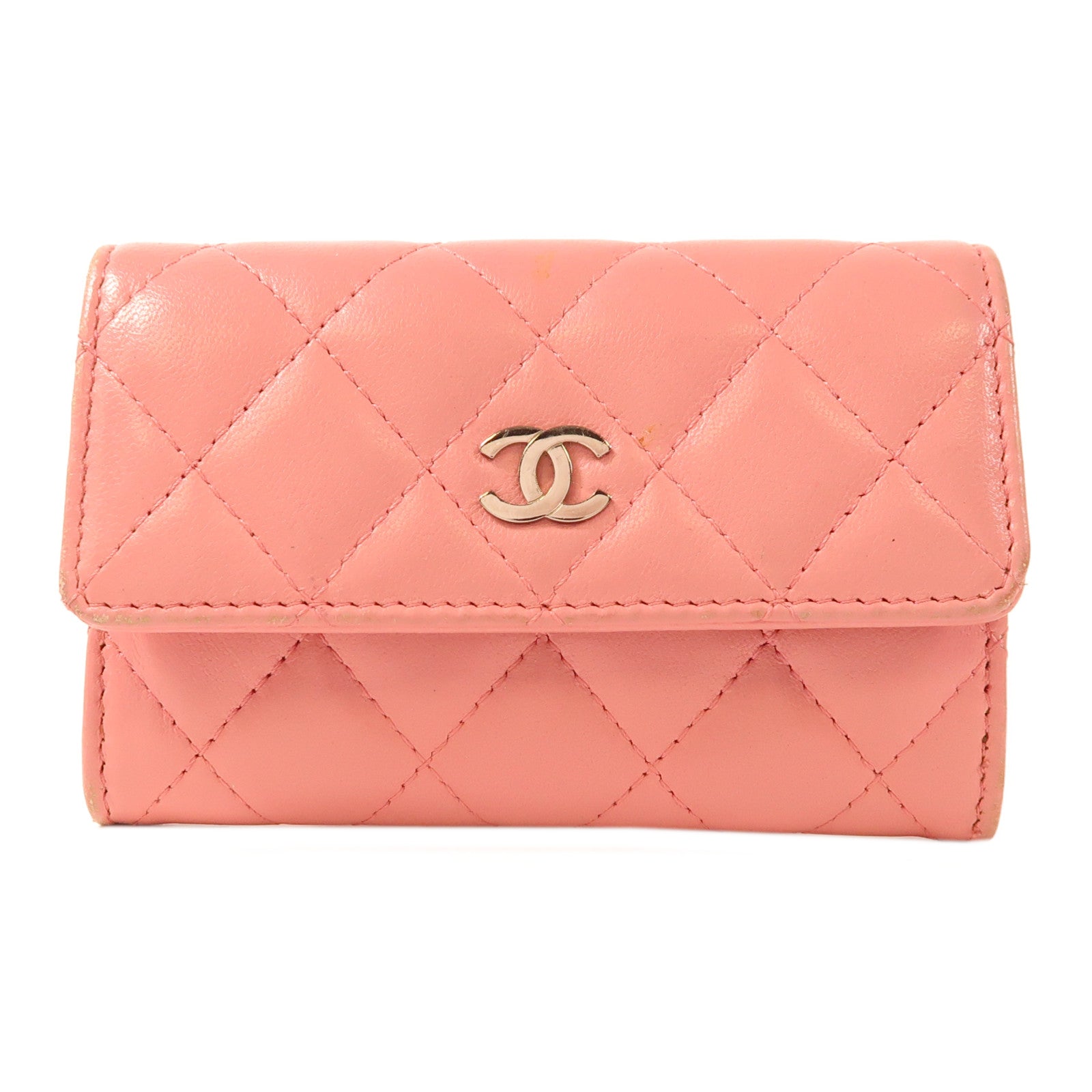 CHANEL 皮革Card Holder銀扣卡片套