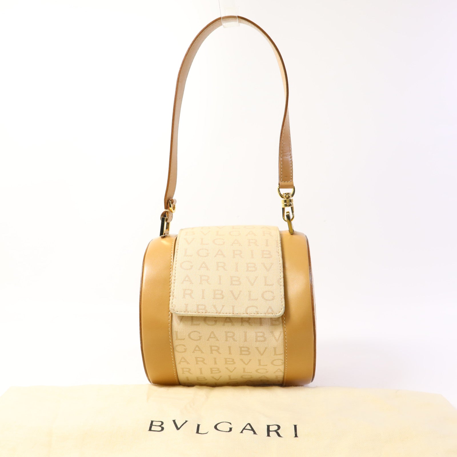 BVLGARI 帆布B Zero Shoulder Bag金扣手挽袋