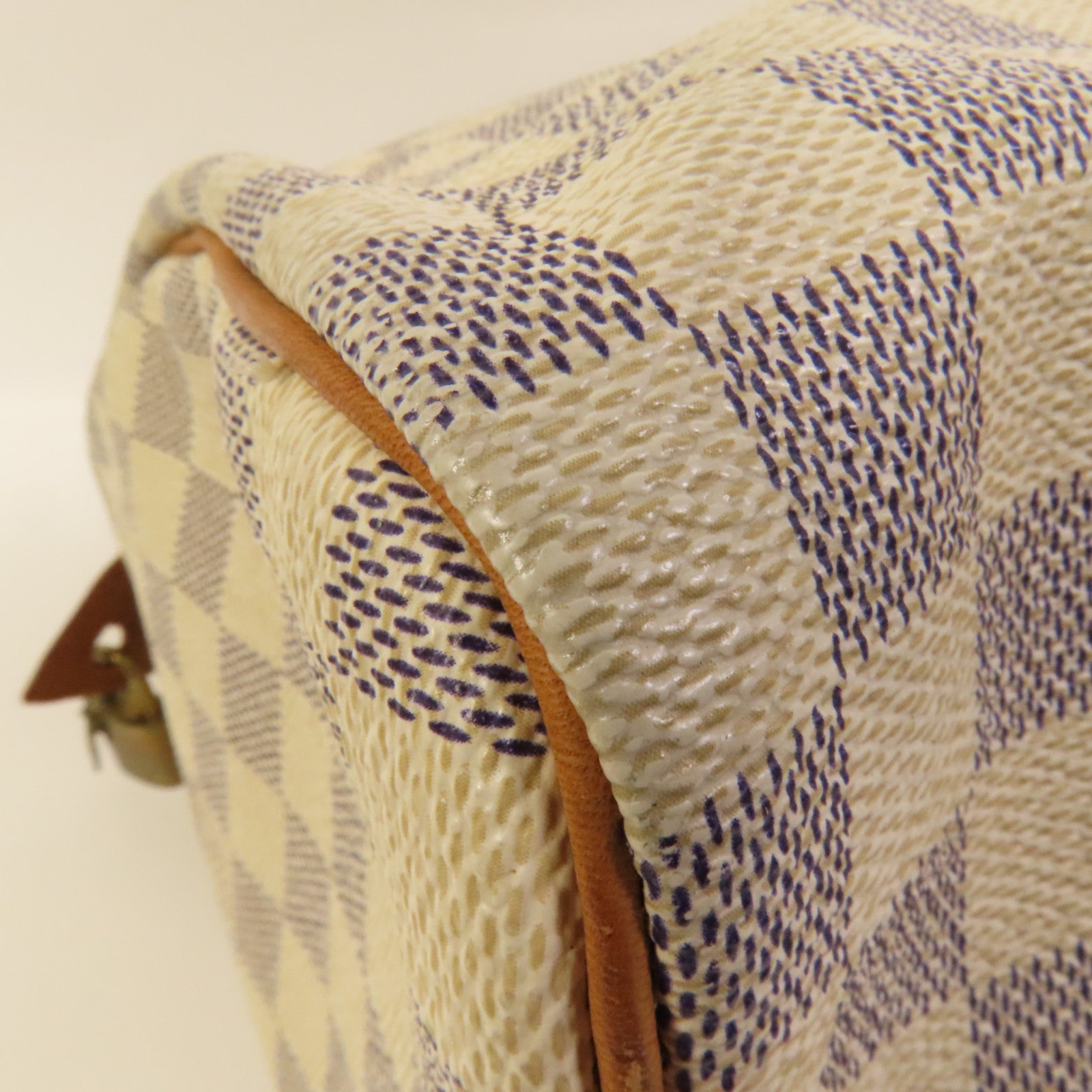 LOUIS VUITTON Damier Azur Speedy 30金扣手挽袋