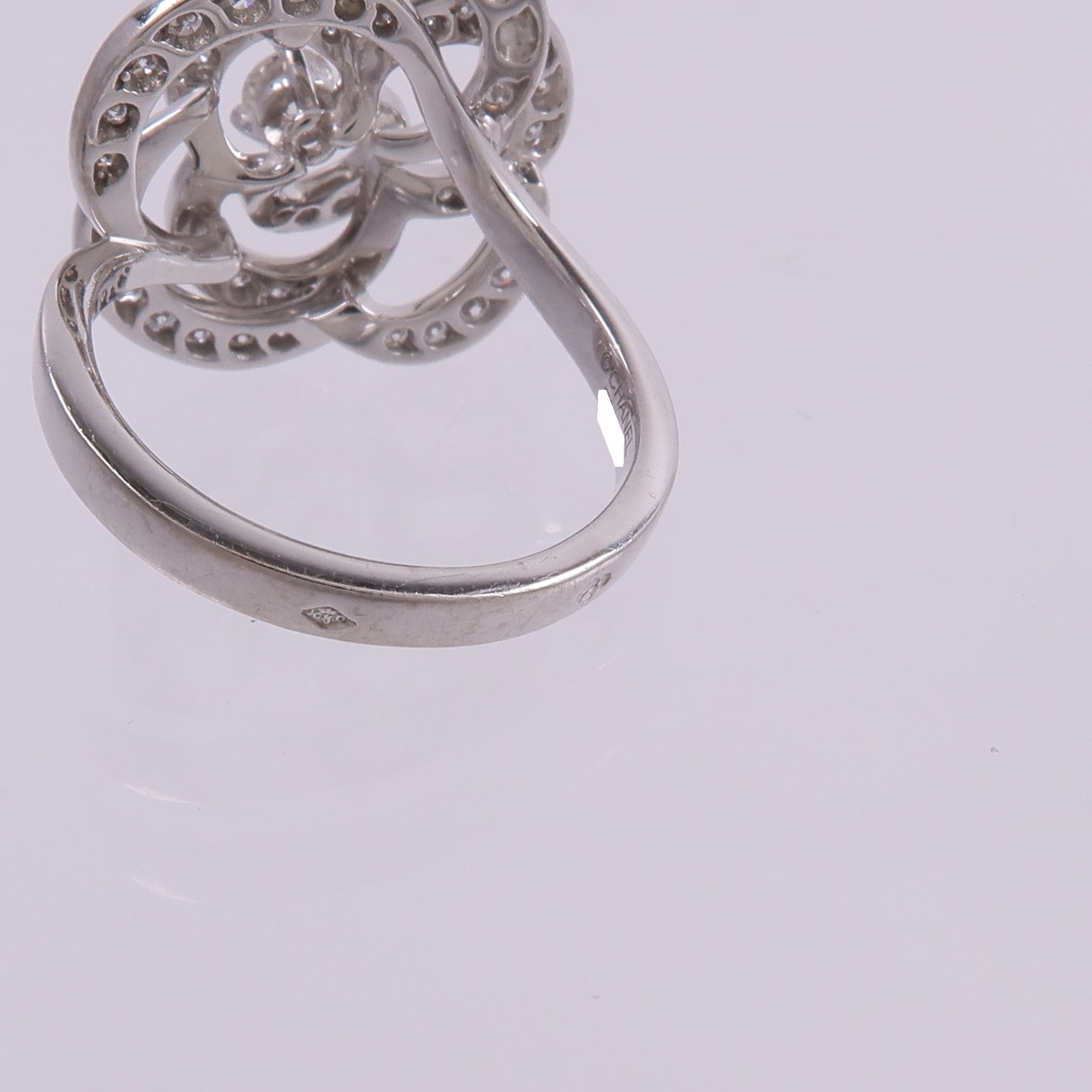 CHANEL 18K白金Camellia Ring鑽石戒指