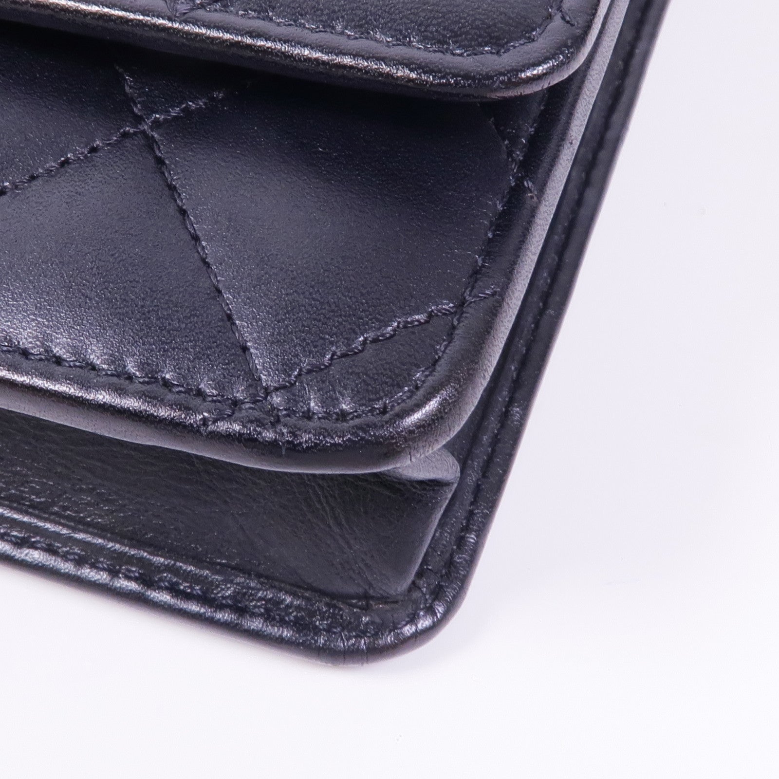 CHANEL 牛皮皮革Cambon Wallet On Chain銀扣鏈帶肩背袋