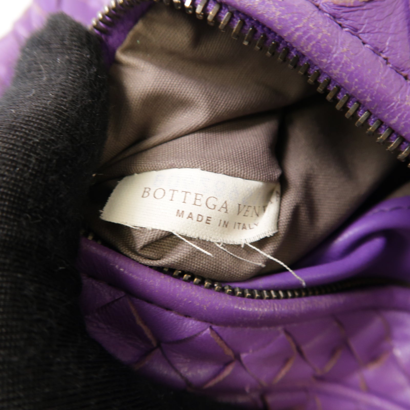BOTTEGA VENETA 【激減優惠】織紋皮革Shoulder Bag銀扣肩背袋紫色