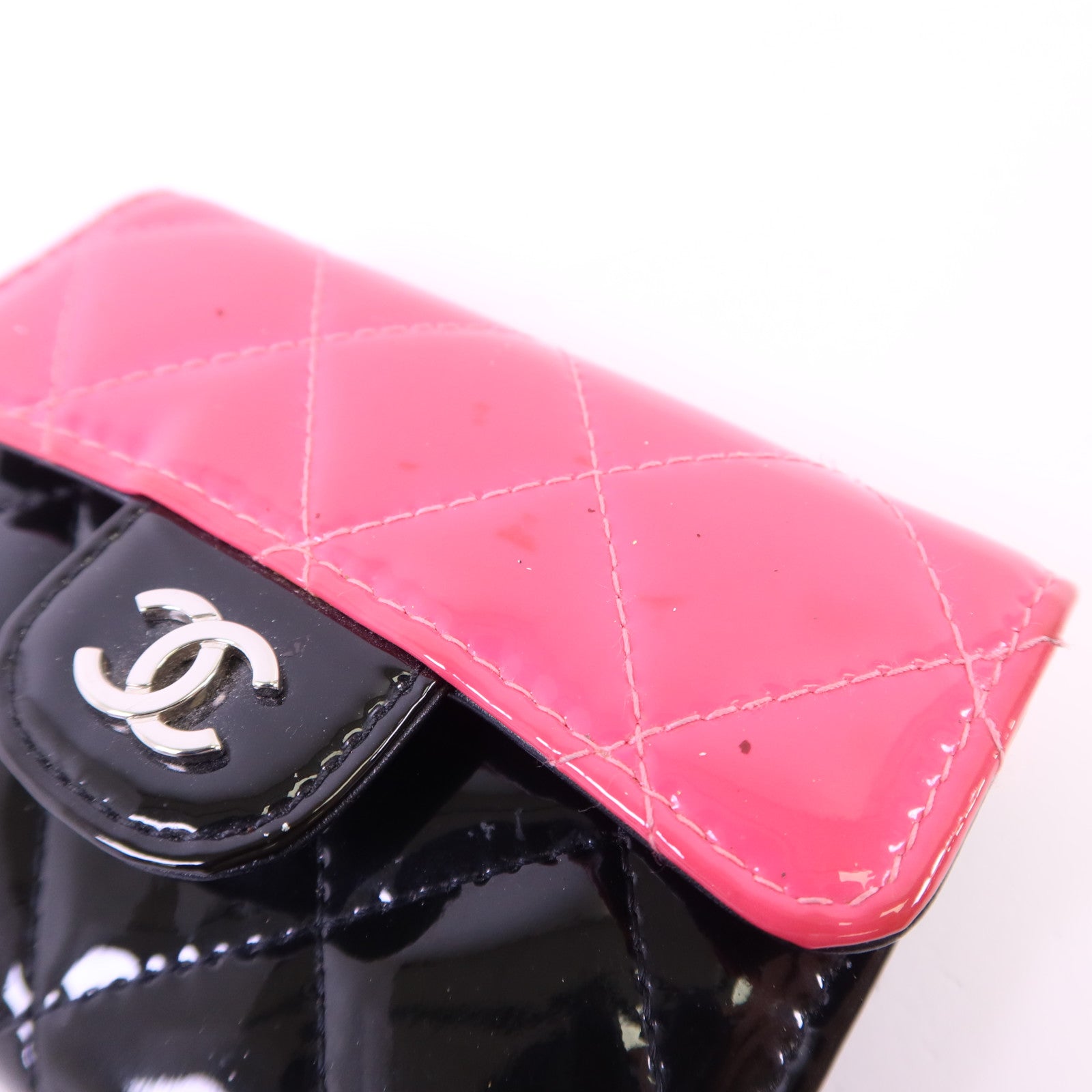 CHANEL 漆皮皮革Card Case銀扣卡片套