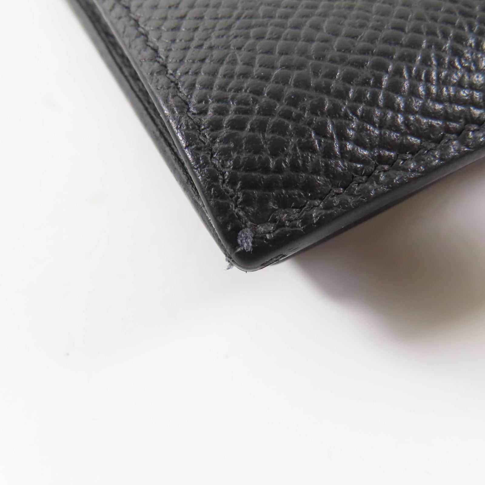 HERMES 【激減優惠】Epsom皮革/Alligator皮革Bearn Compact銀扣錢包Noir