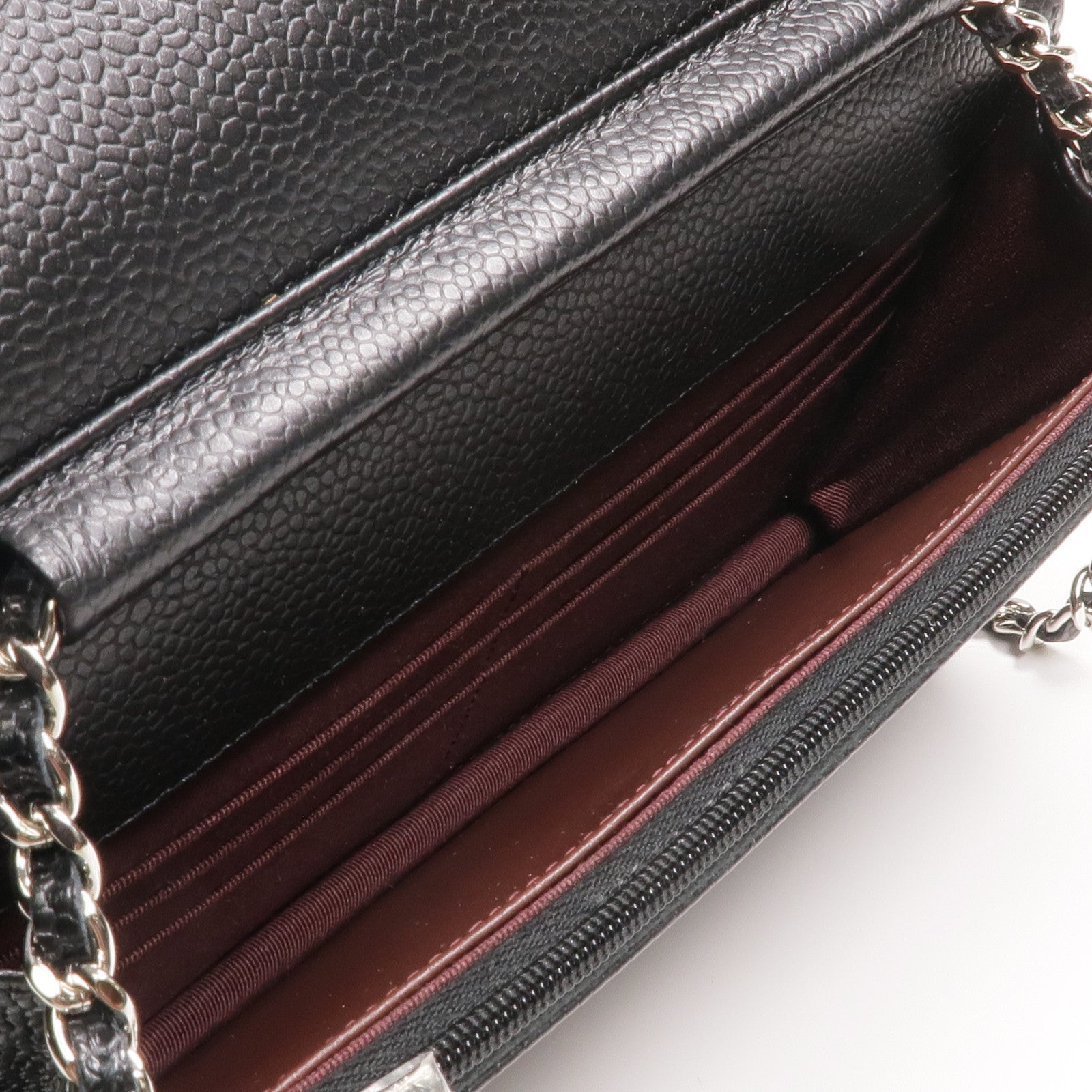 CHANEL 牛皮皮革WOC Wallet On Chain銀扣鏈帶肩背袋
