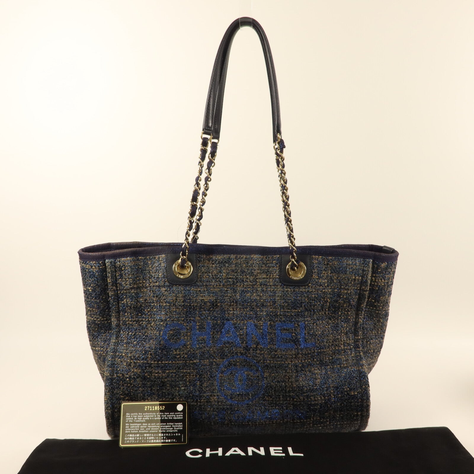 CHANEL 帆布Deauville Tote Small手挽袋