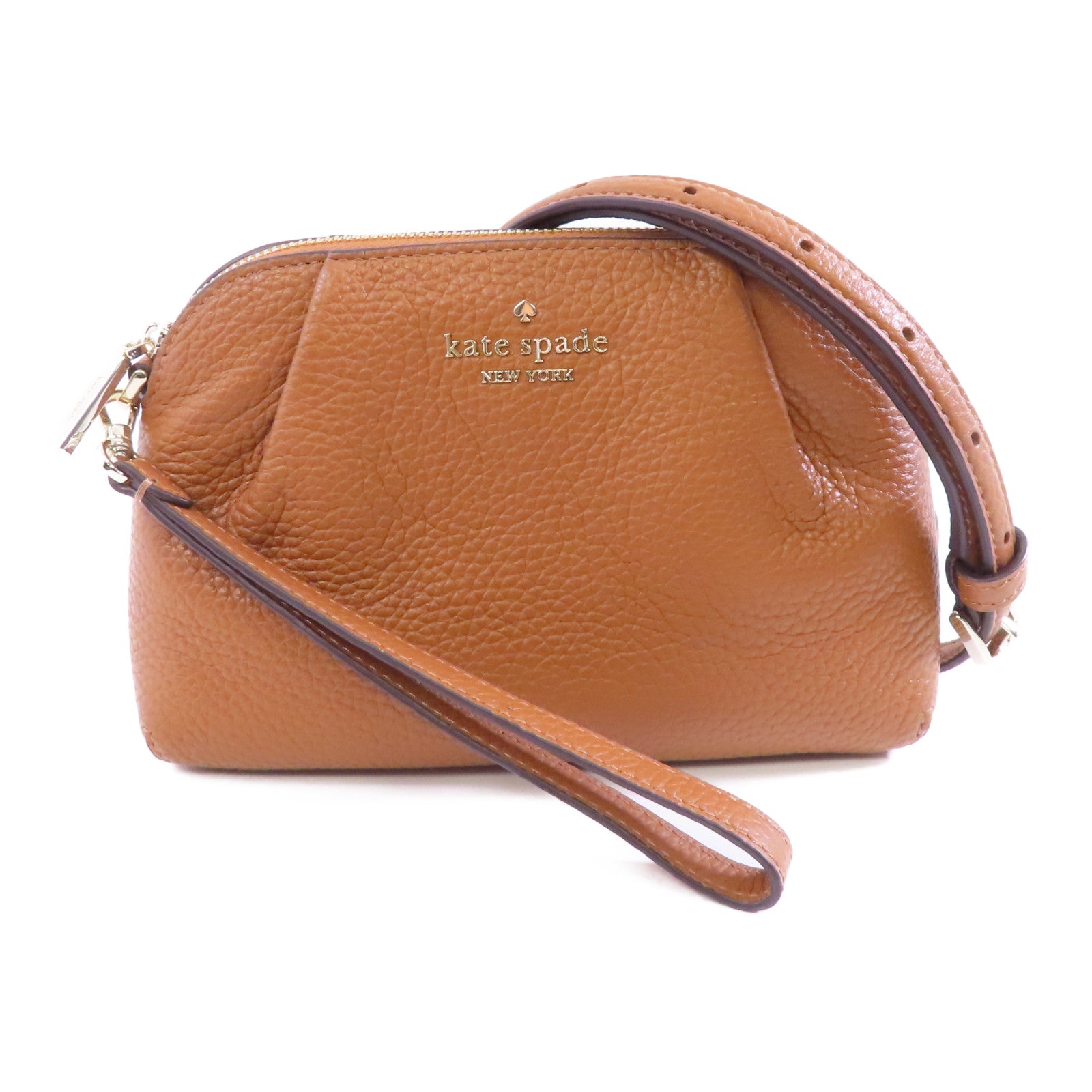 Kate Spade 牛皮皮革Shoulder Bag金扣肩背袋棕色