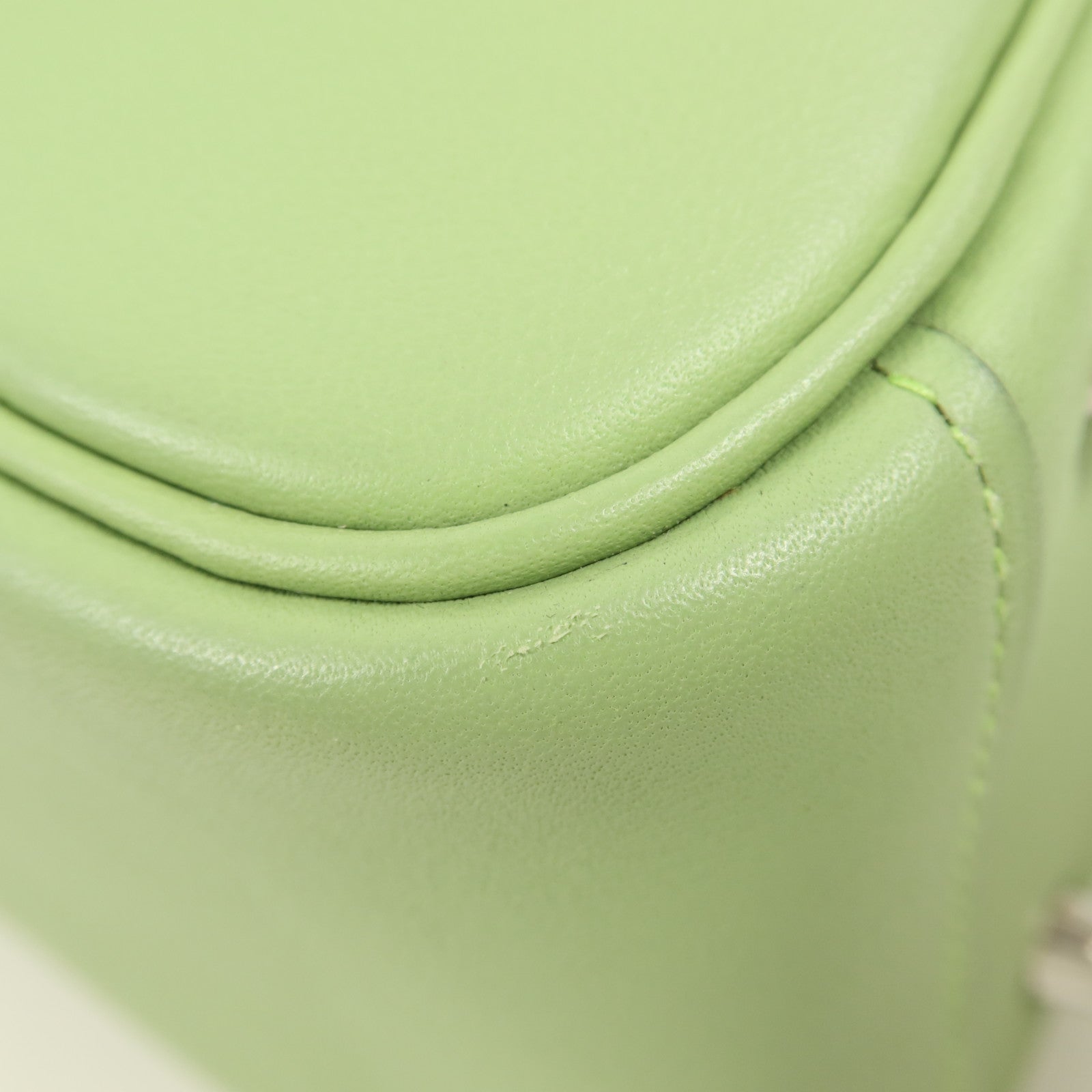 HERMES Swift皮革Mini Lindy銀扣手挽肩背兩用袋Vert Criquet