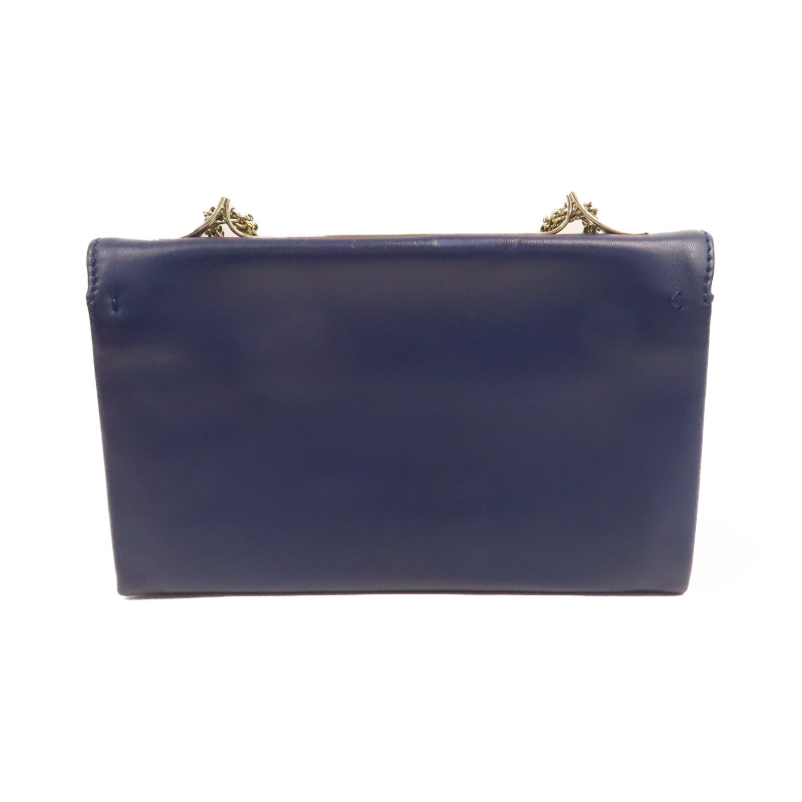 Valentino 【激減優惠】牛皮皮革Shoulder Bag金扣鏈帶肩背袋黑色