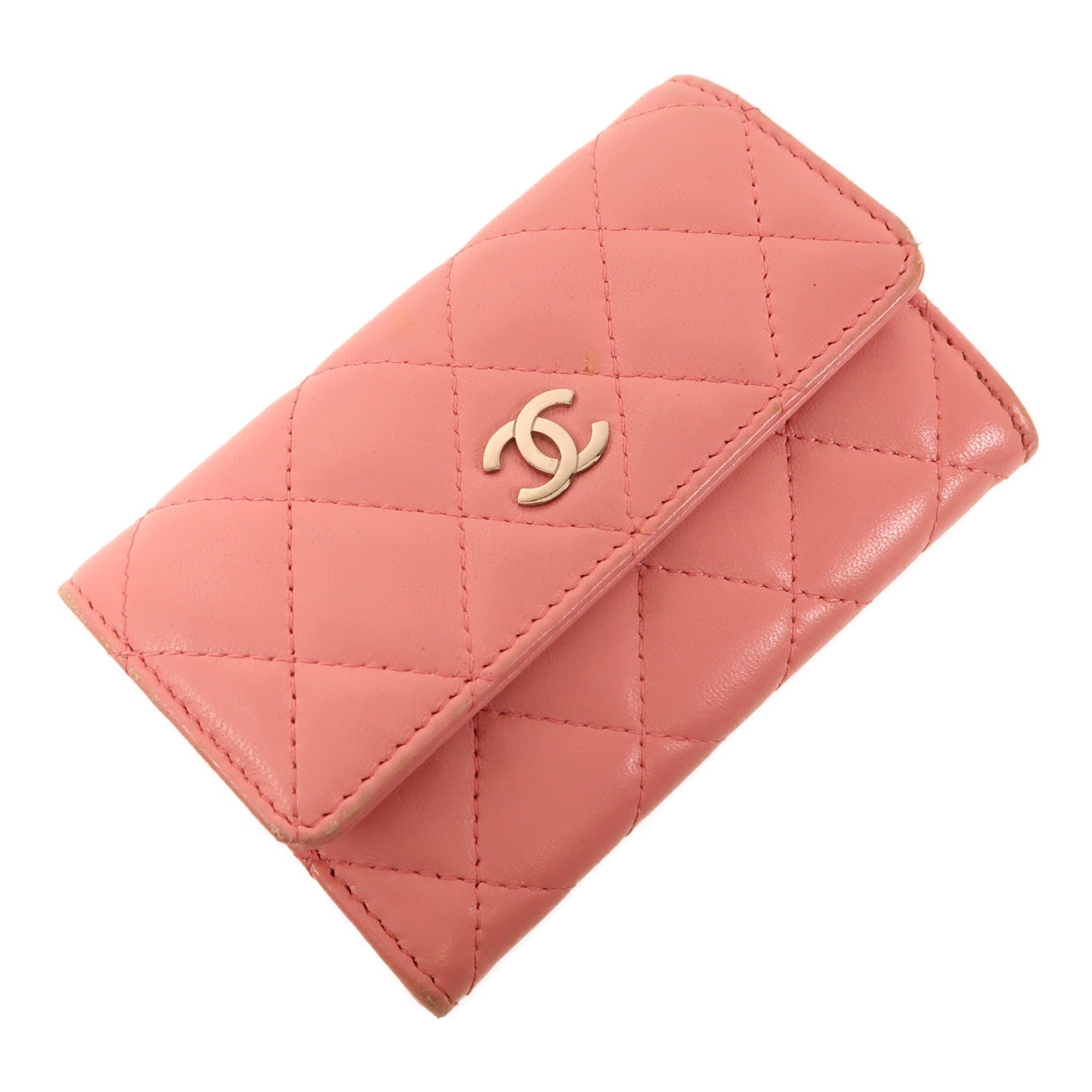 CHANEL 皮革Card Holder銀扣卡片套