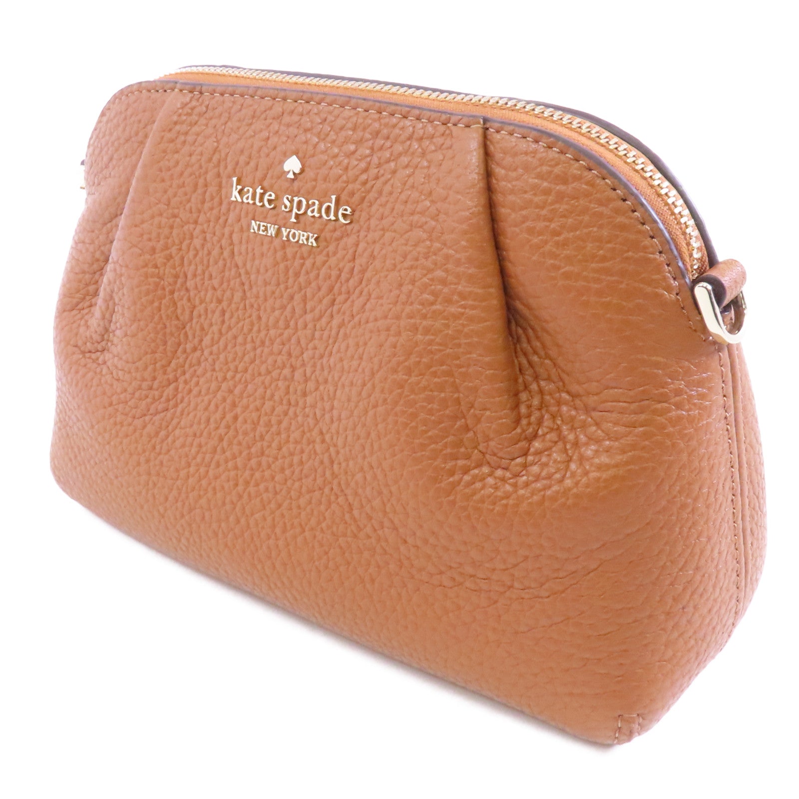 Kate Spade 牛皮皮革Shoulder Bag金扣肩背袋棕色