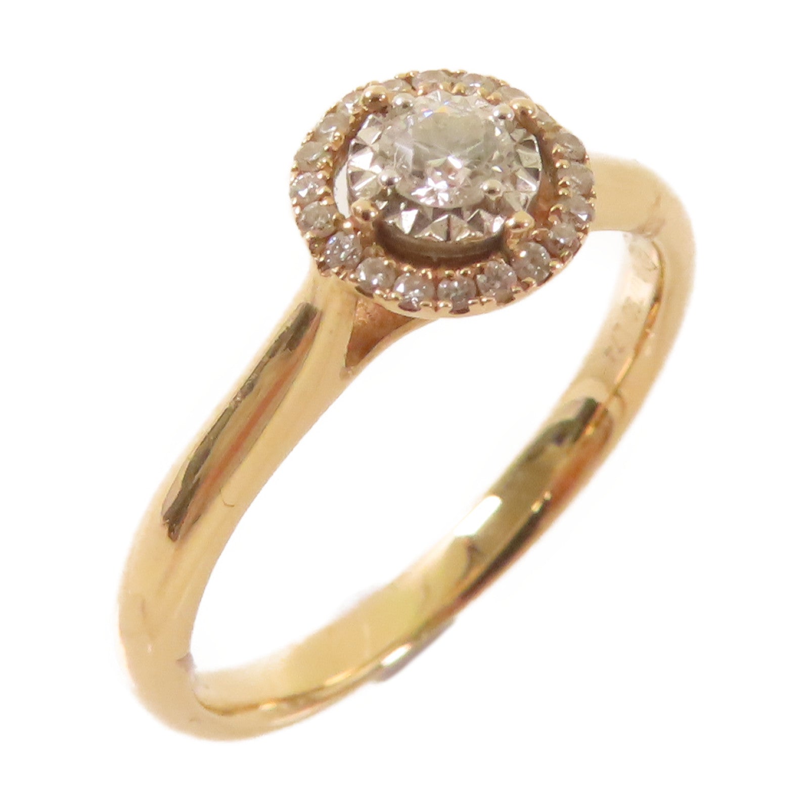 JEWELRY 【激減優惠】18K玫瑰金/0.092ct/0.053ct鑽石Diamond Ring戒指US#5