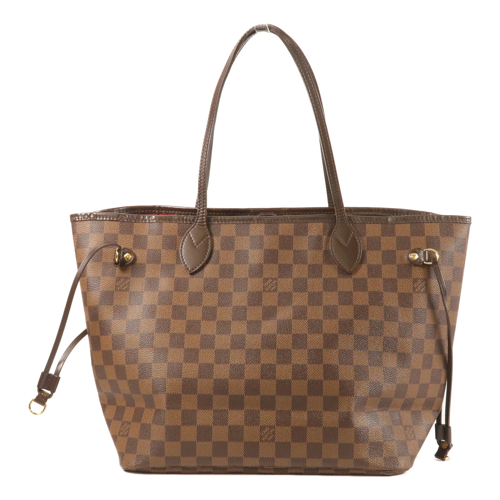 LOUIS VUITTON Damier Neverfull MM金扣手挽袋/肩背袋