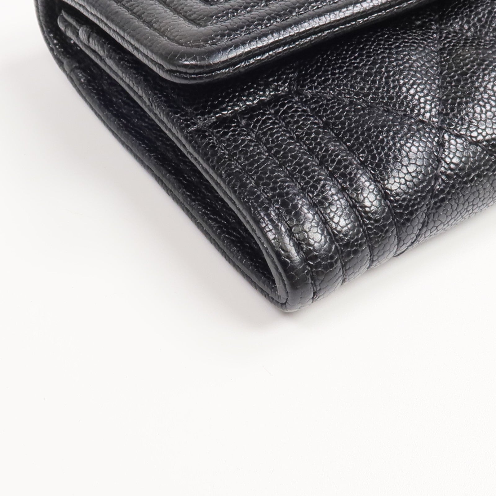 CHANEL 牛皮皮革Boy Card Case金扣卡片套