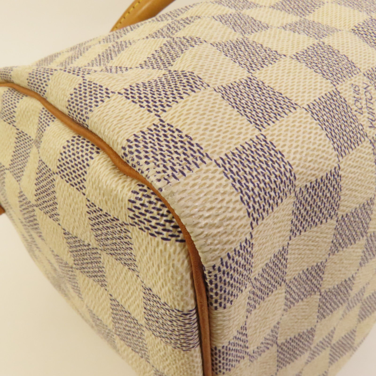 LOUIS VUITTON Damier Azur Speedy 30金扣手挽袋