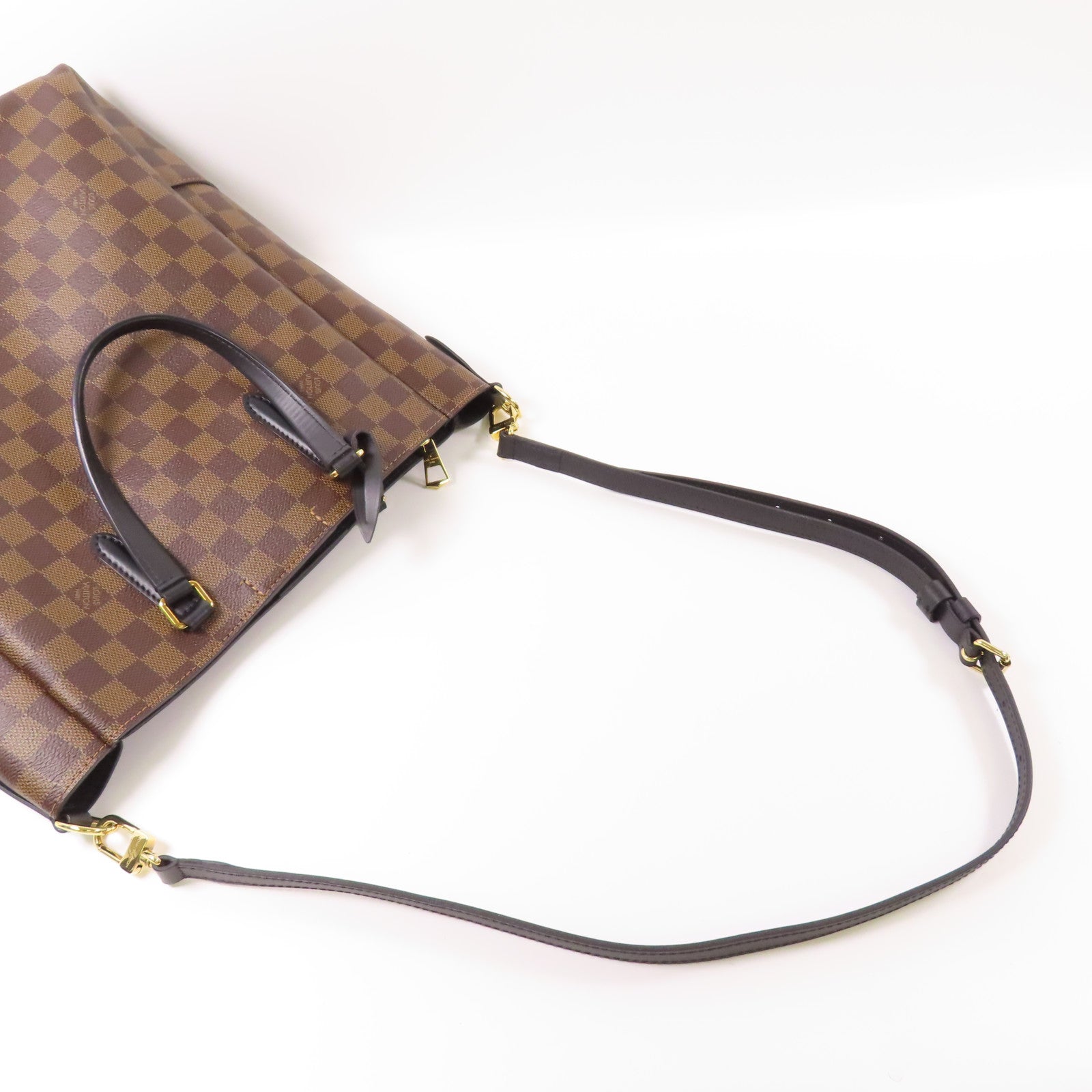 LOUIS VUITTON Damier Belmont金扣手挽肩背兩用袋
