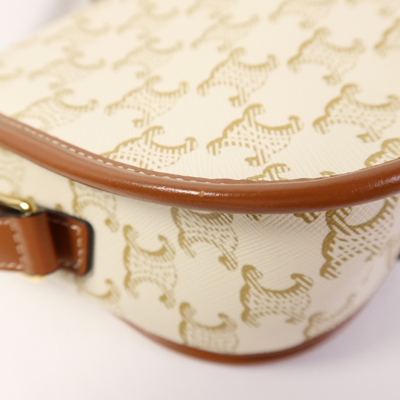 CELINE 塗層帆布Folco金扣肩背袋