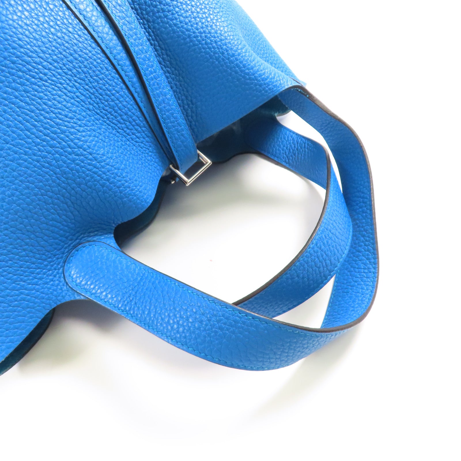 HERMES 【激減優惠】Clemence皮革Picotin MM銀扣手挽袋Mykonos