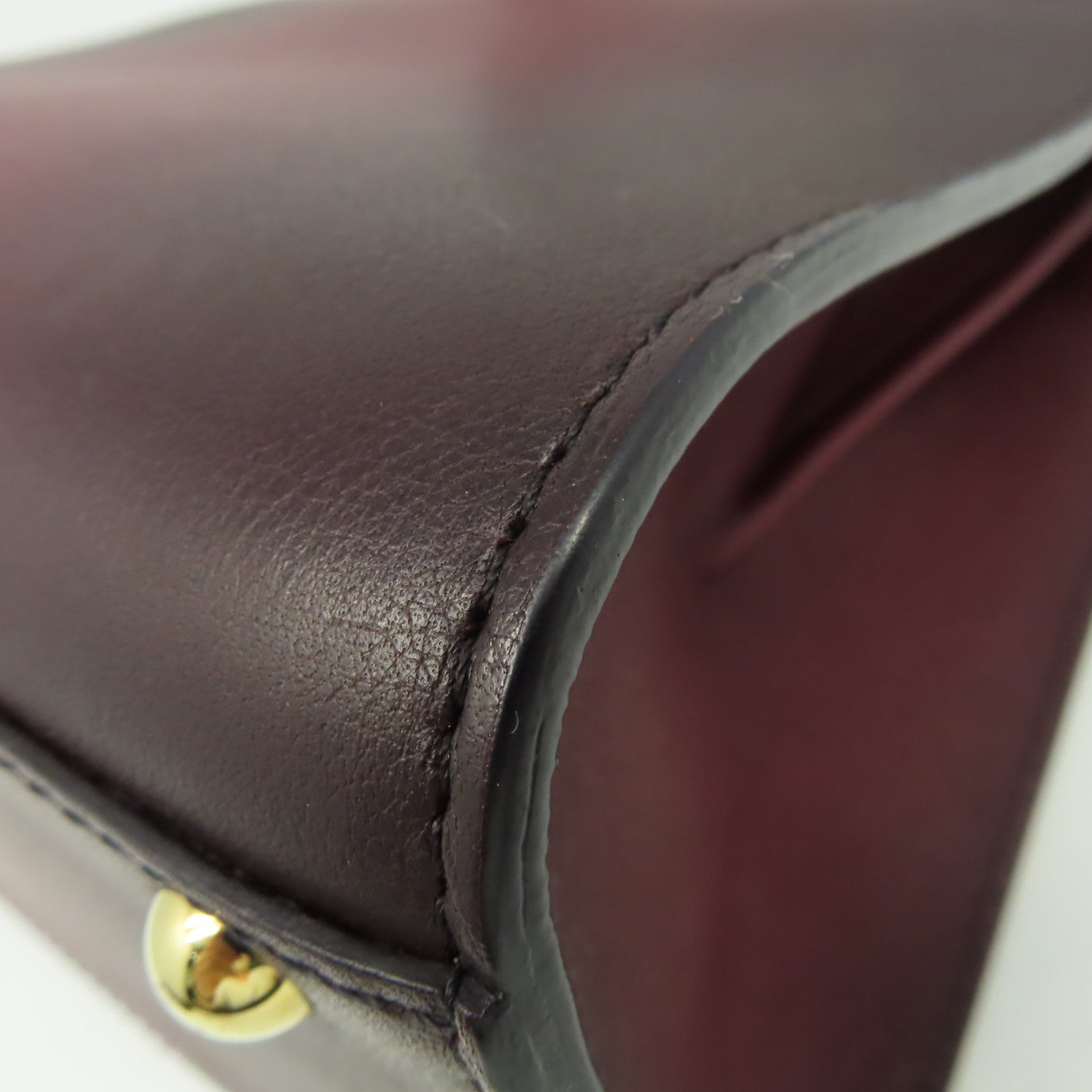 SELECTION 【激減優惠】牛皮皮革Delvaux Mini Brillant 2Way Shoulder Bag金扣手挽肩背兩用袋酒紅色