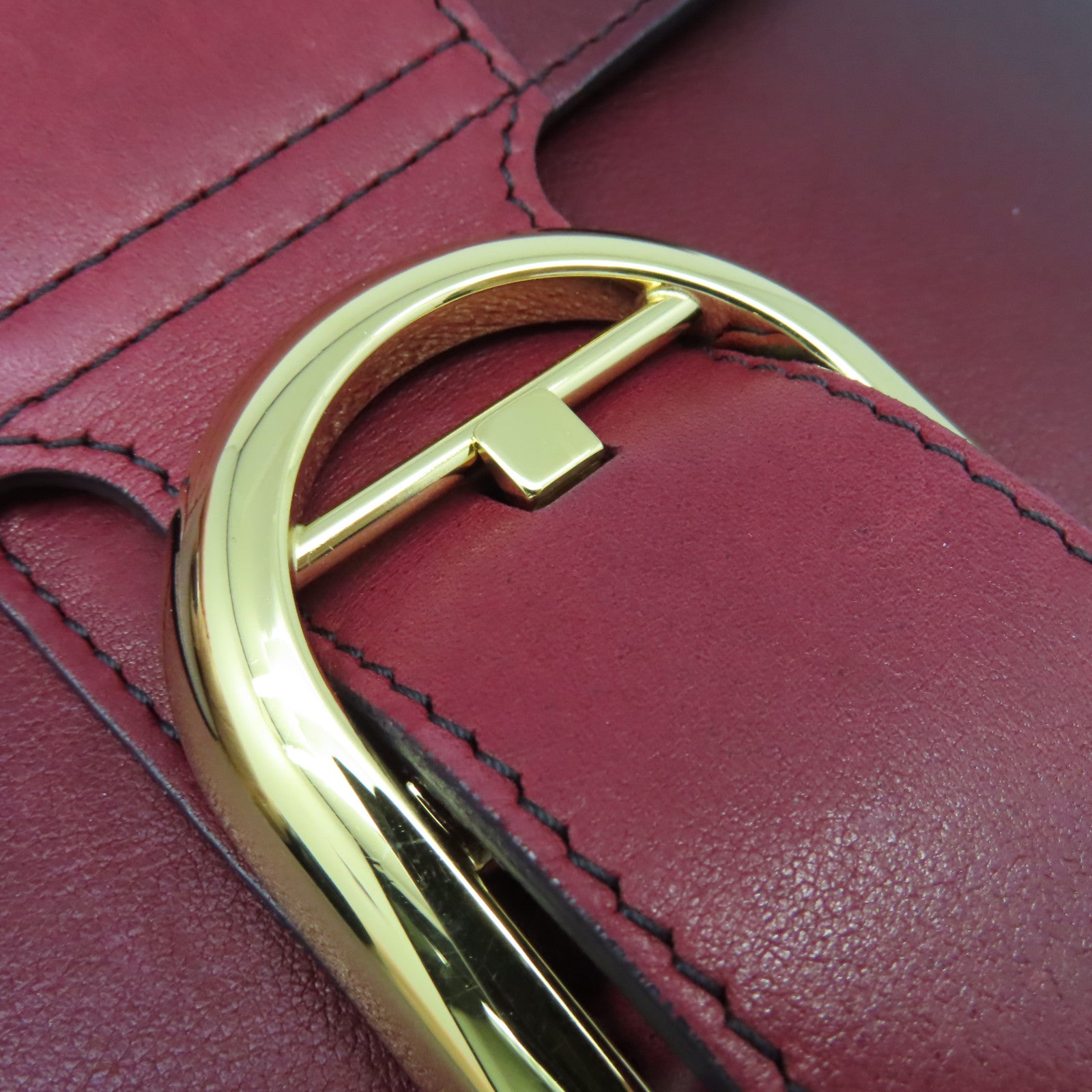 SELECTION 【激減優惠】牛皮皮革Delvaux Mini Brillant 2Way Shoulder Bag金扣手挽肩背兩用袋酒紅色
