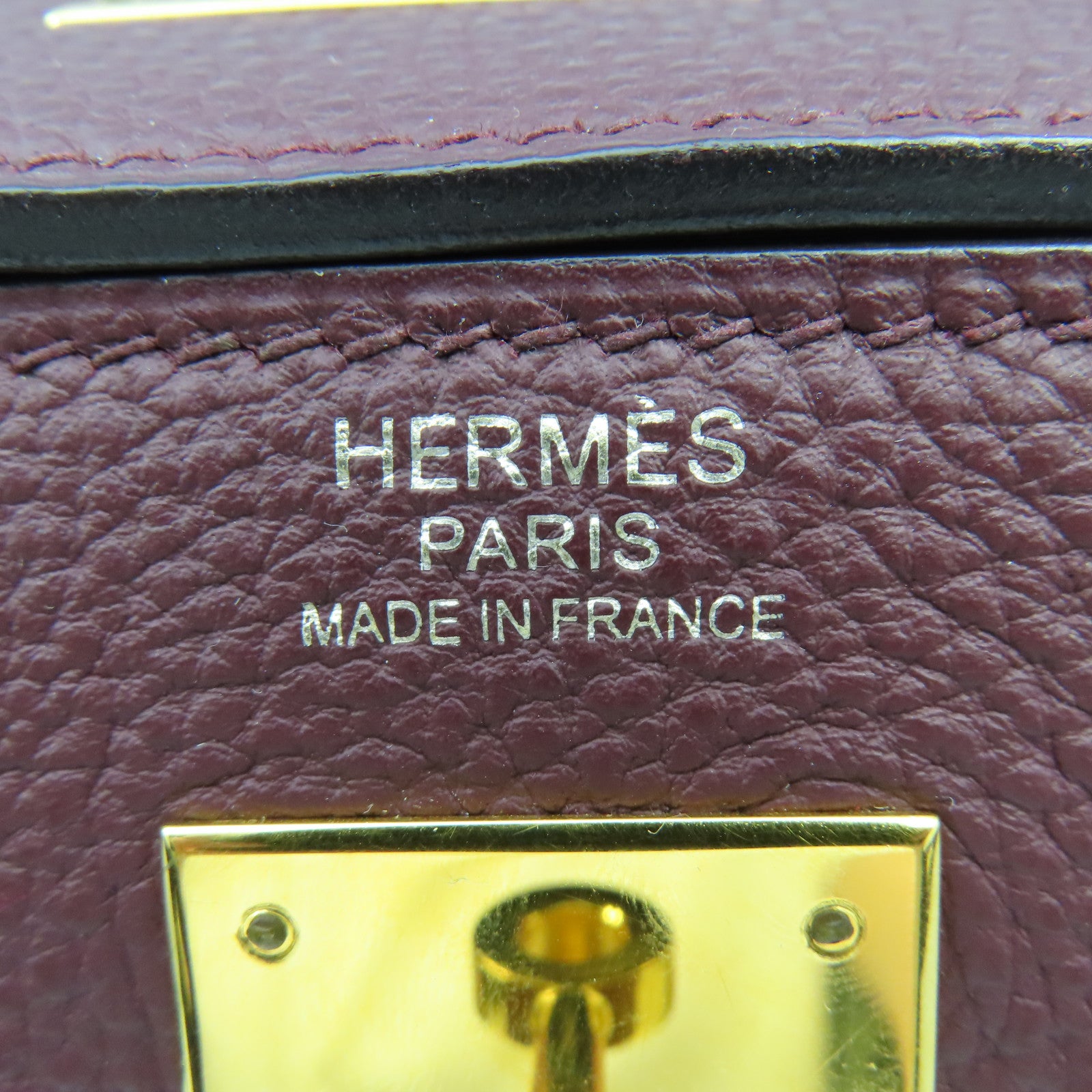 HERMES 【清倉大減價】Clemence皮革Kelly 32金扣手挽肩背兩用袋紅色