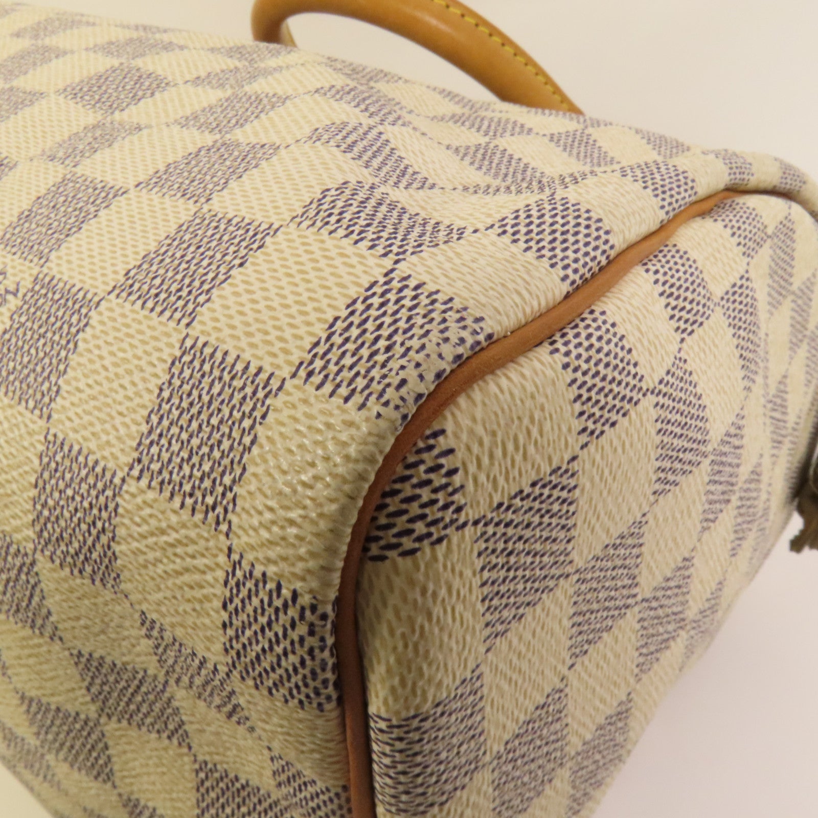 LOUIS VUITTON Damier Azur Speedy 30金扣手挽袋