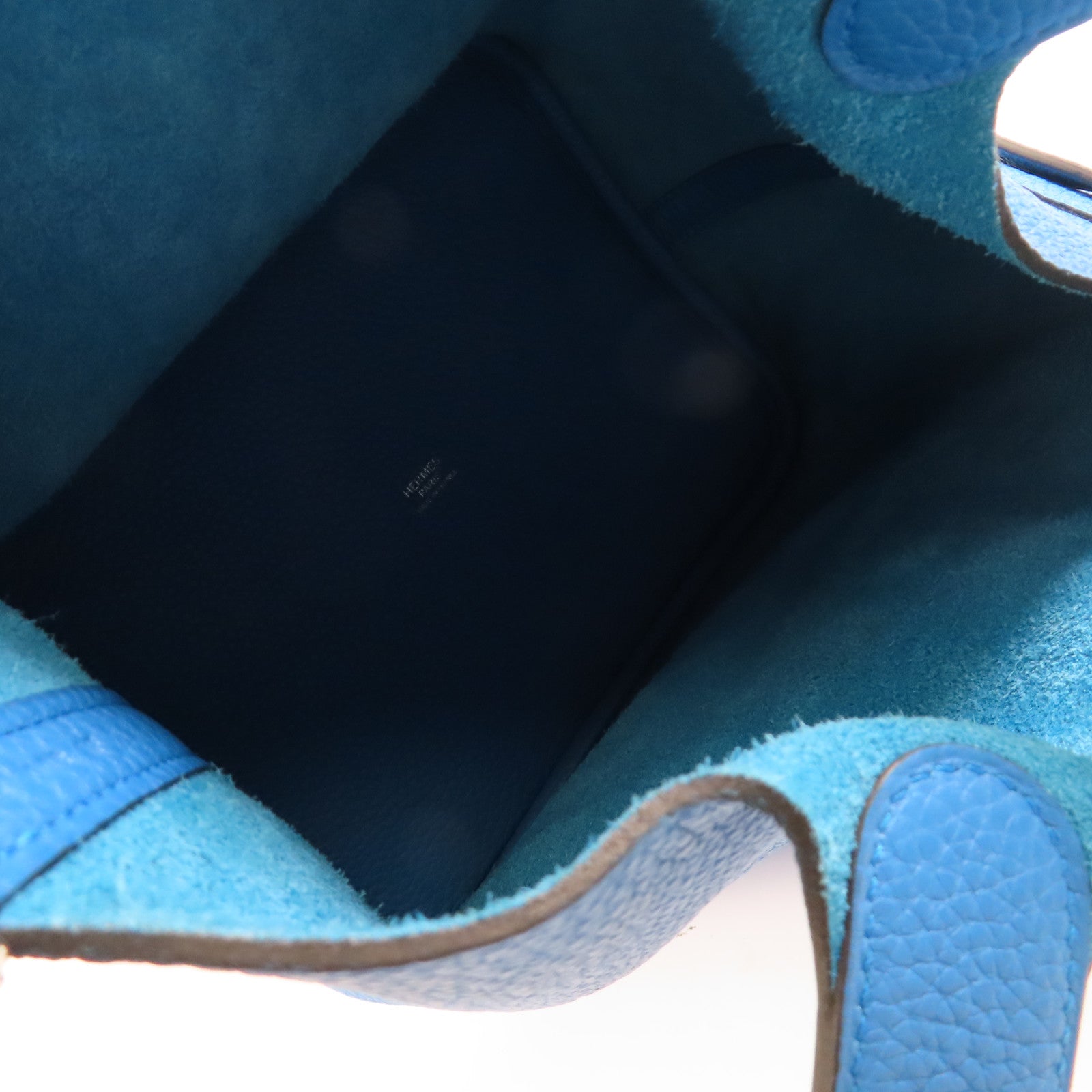 HERMES 【激減優惠】Clemence皮革Picotin MM銀扣手挽袋Mykonos