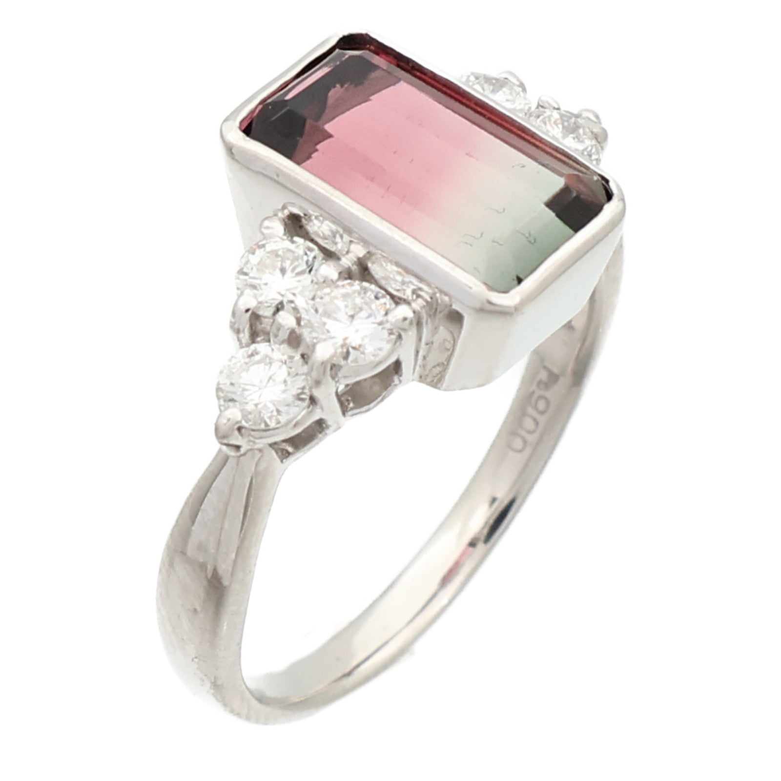 JEWELRY PT900鉑金Tourmaline Diamond Ring碧璽/鑽石戒指