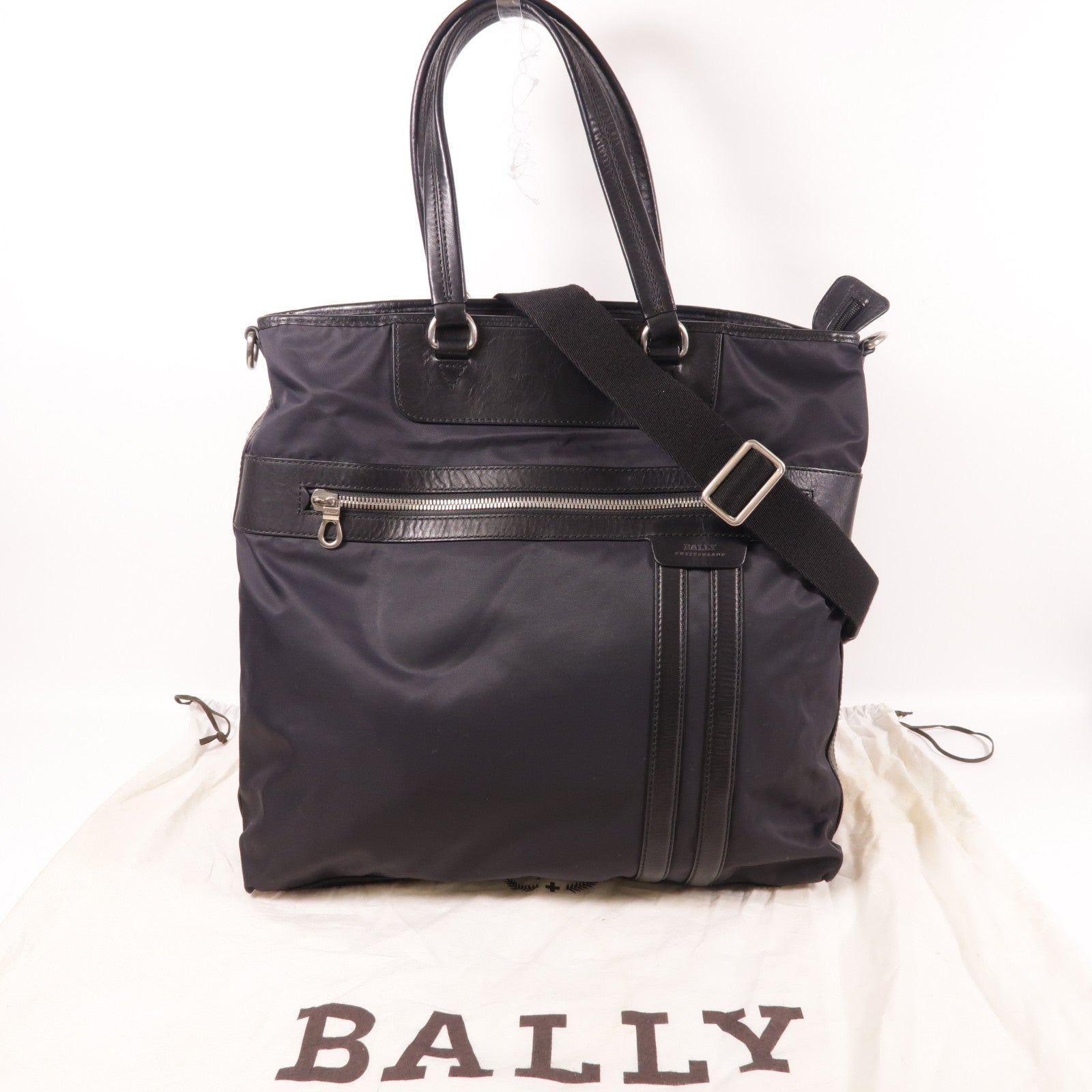 BALLY 尼龍2 Way Shoulder銀扣手挽肩背兩用袋