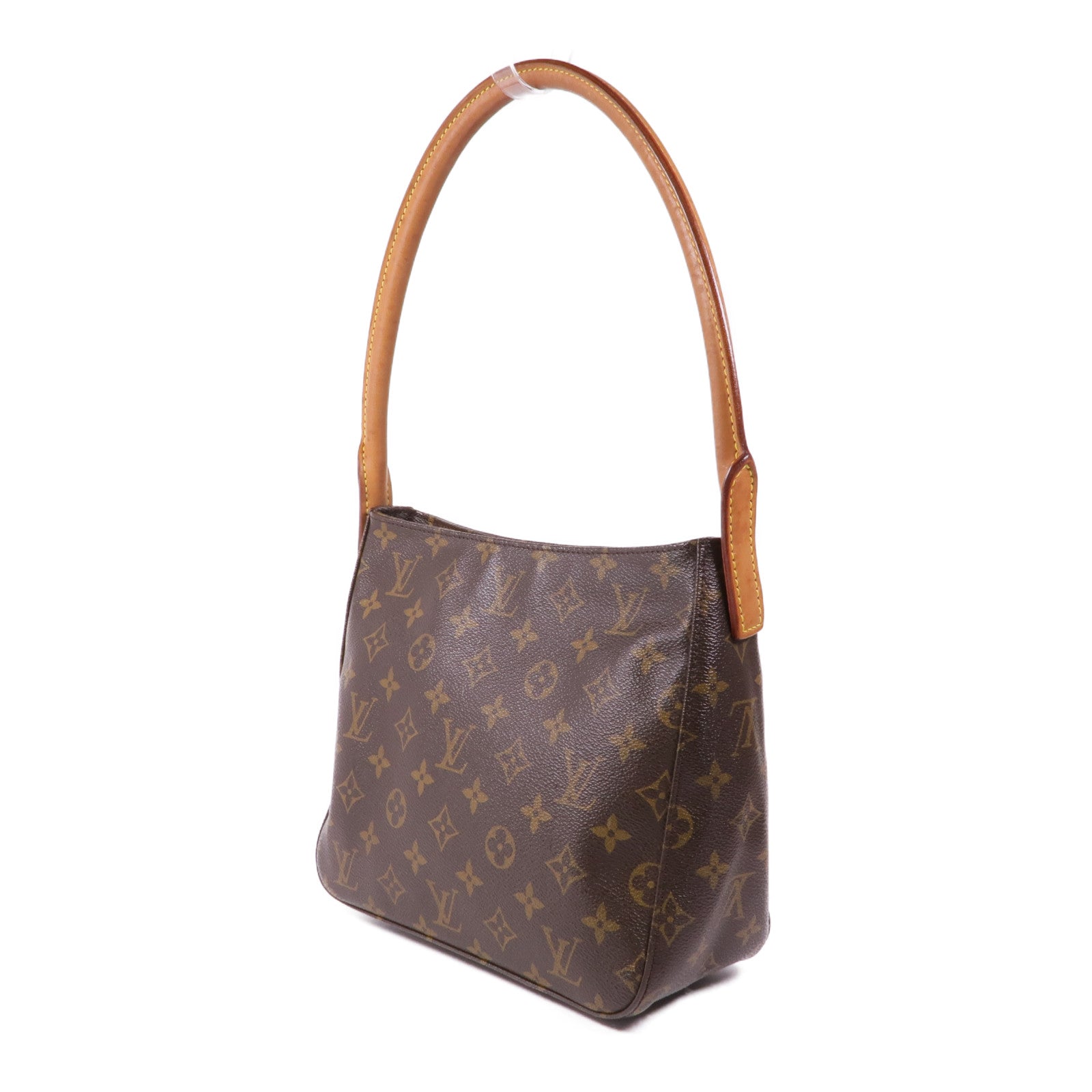 LOUIS VUITTON Monogram Looping MM金扣肩背袋棕色
