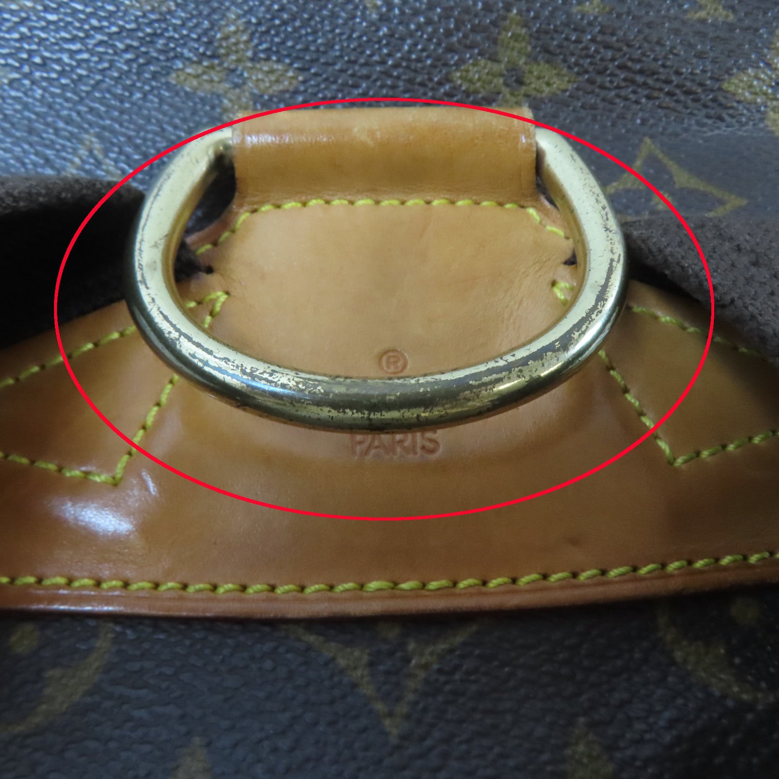 LOUIS VUITTON Monogram Montsouris GM金扣背包啡色
