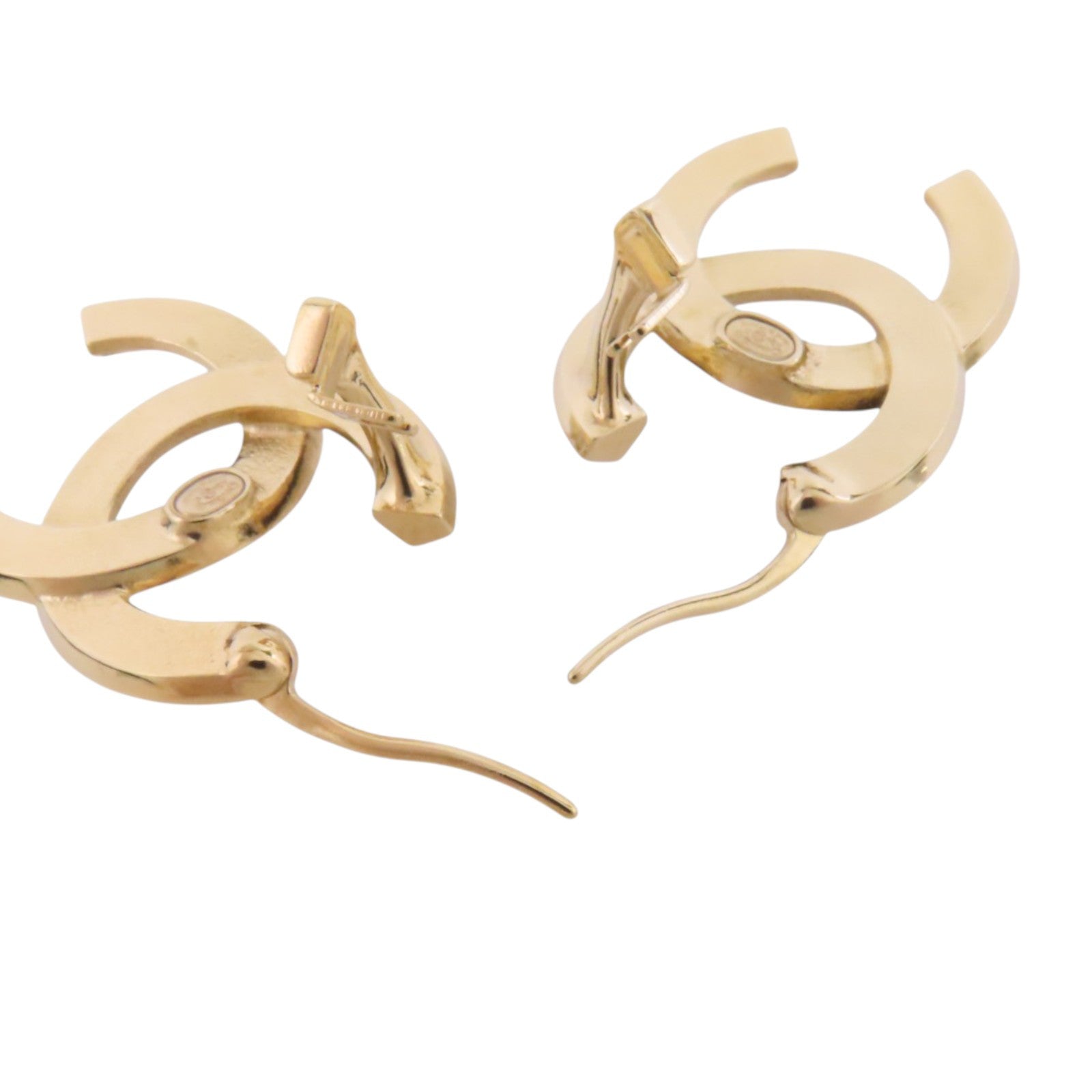 CHANEL 金屬/水鑽CC Earrings金扣耳環
