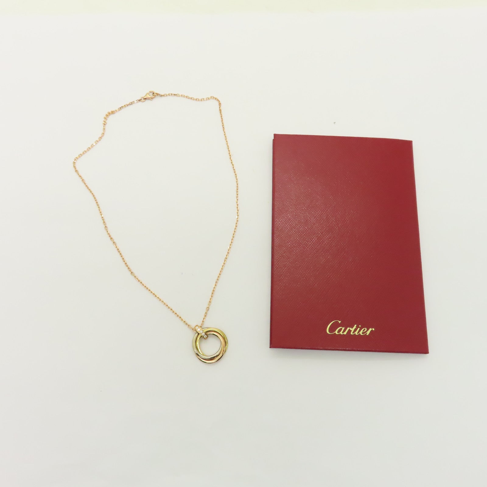 CARTIER 【激減優惠】18K黃金/18K白金/18K玫瑰金Trinity Diamond Necklace項鍊