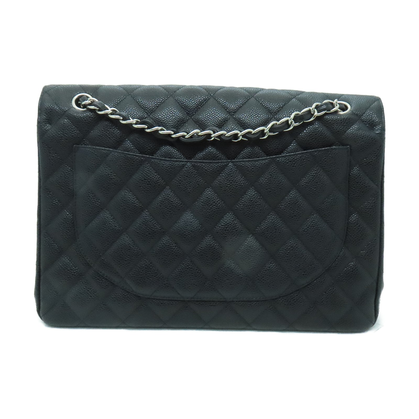 CHANEL 【激減優惠】菱格牛皮皮革Classic銀扣鏈帶肩背袋黑色