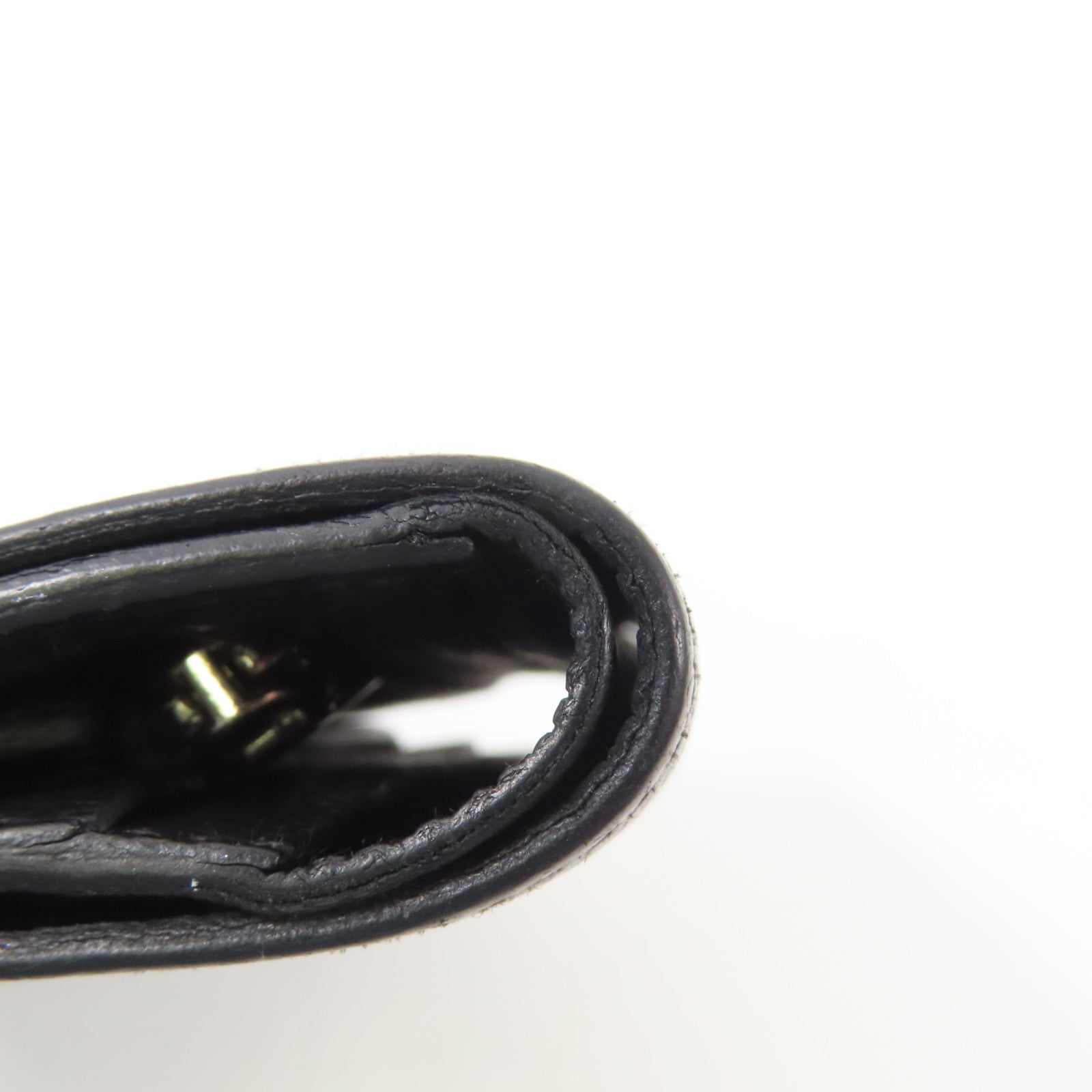 HERMES Epsom皮革/Alligator皮革Bearn Compact銀扣錢包Noir