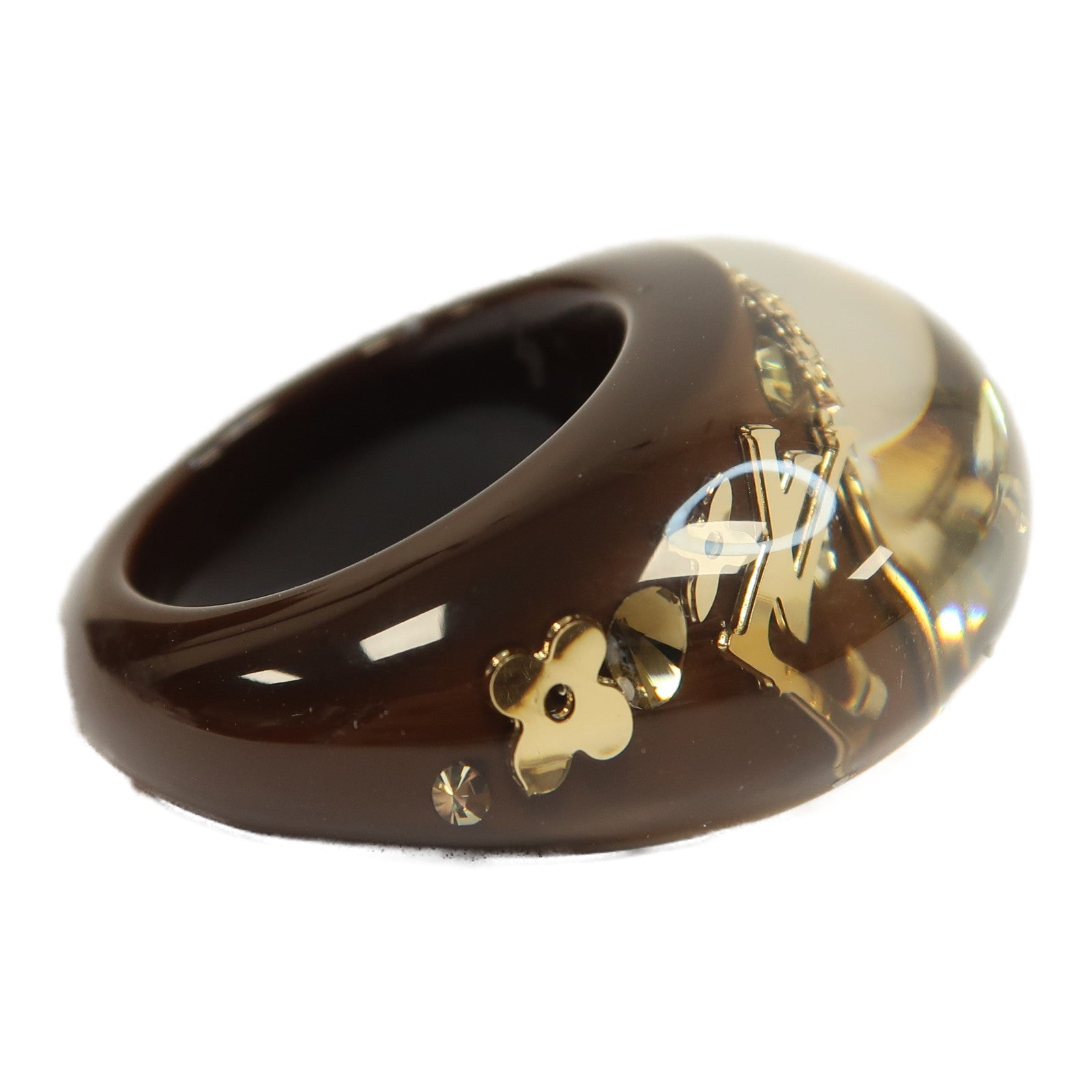 LOUIS VUITTON PVC Bague Inclusion Ring L戒指啡色/金色