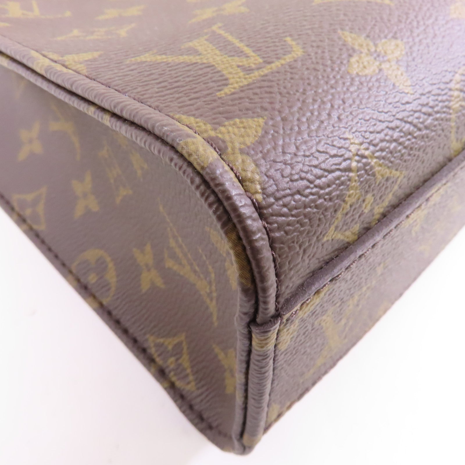 LOUIS VUITTON Monogram Sac Plat BB金扣手挽肩背兩用袋棕色