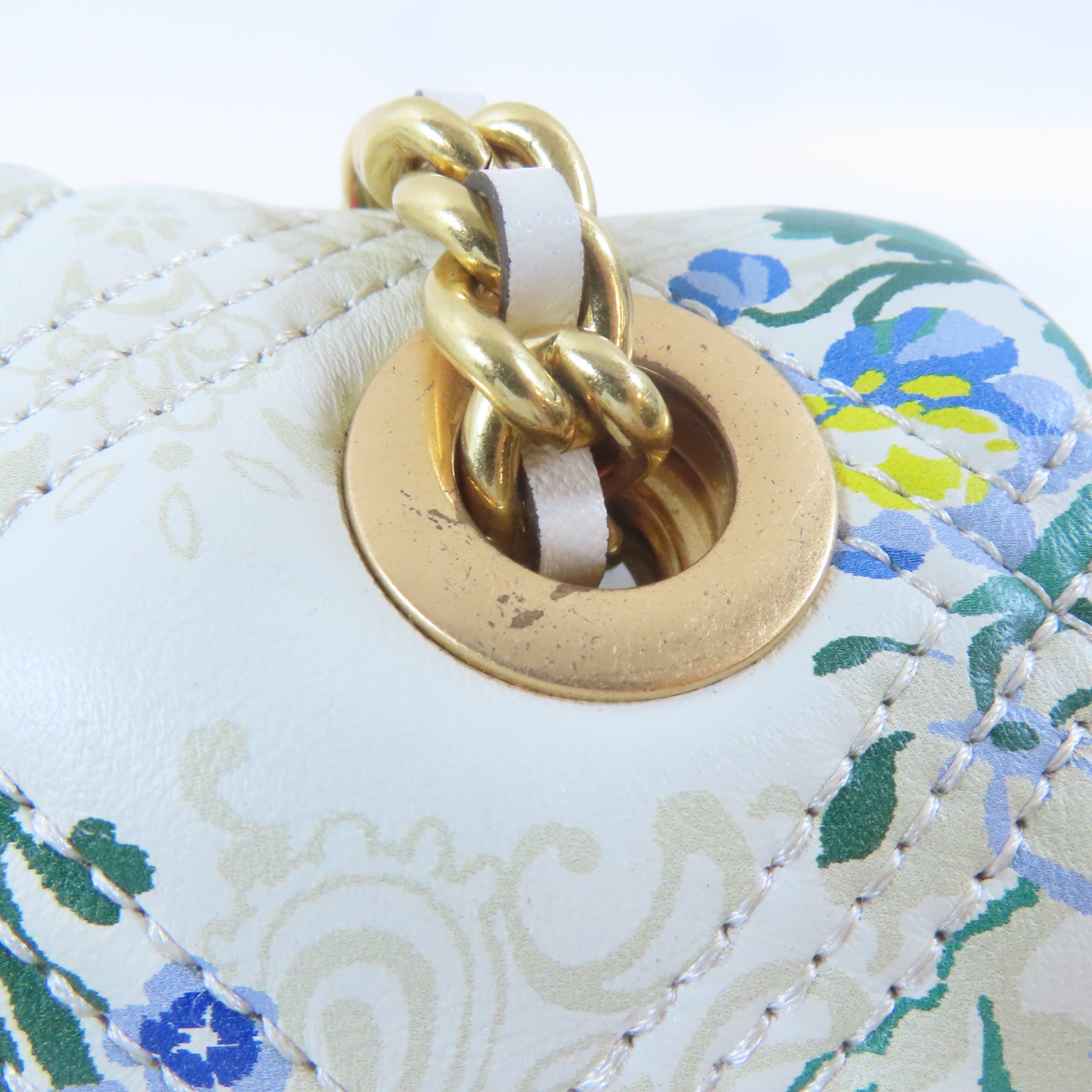 Tory Burch 【激減優惠】牛皮皮革Chain Shoulder Bag金扣鏈帶肩背袋白色
