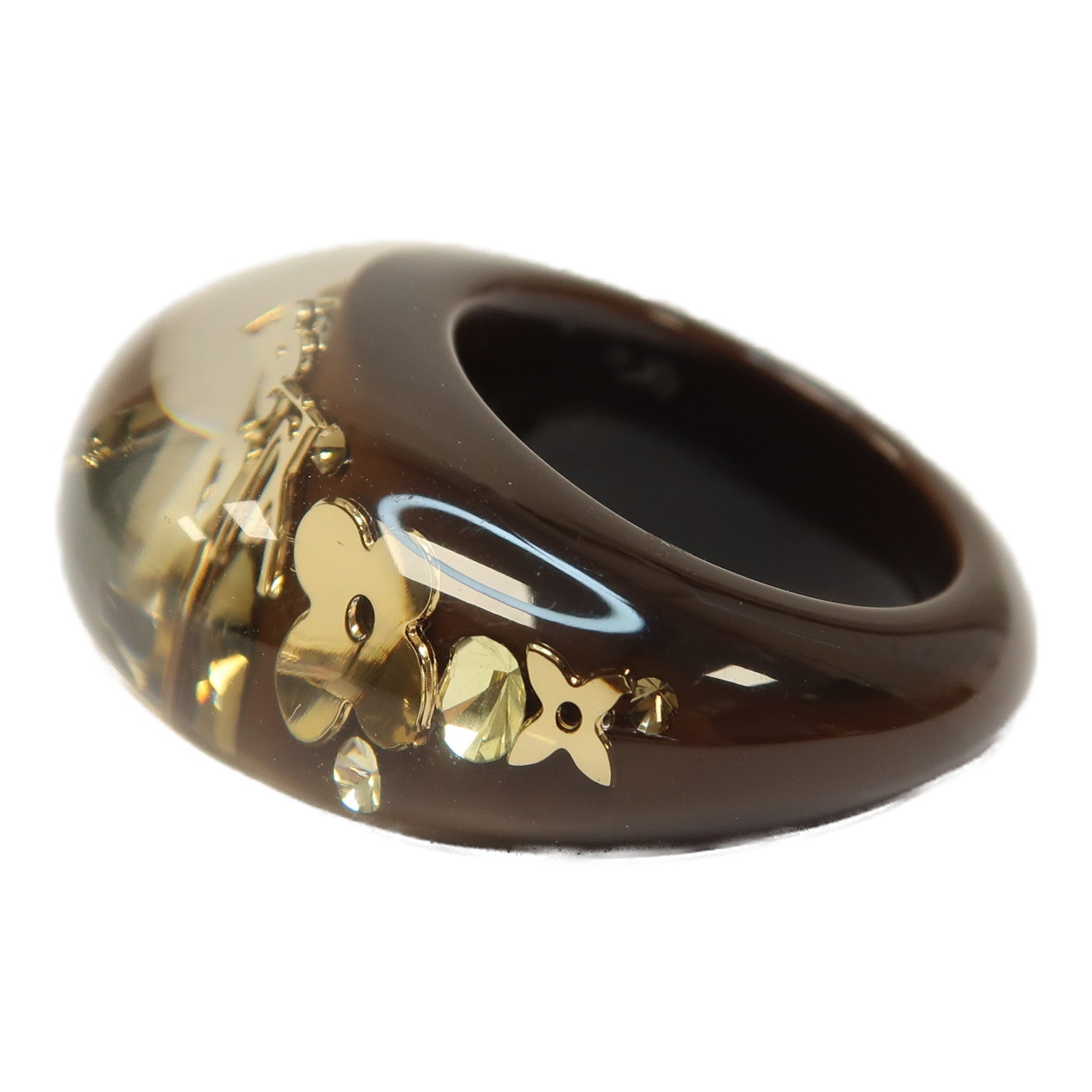 LOUIS VUITTON PVC Bague Inclusion Ring L戒指啡色/金色
