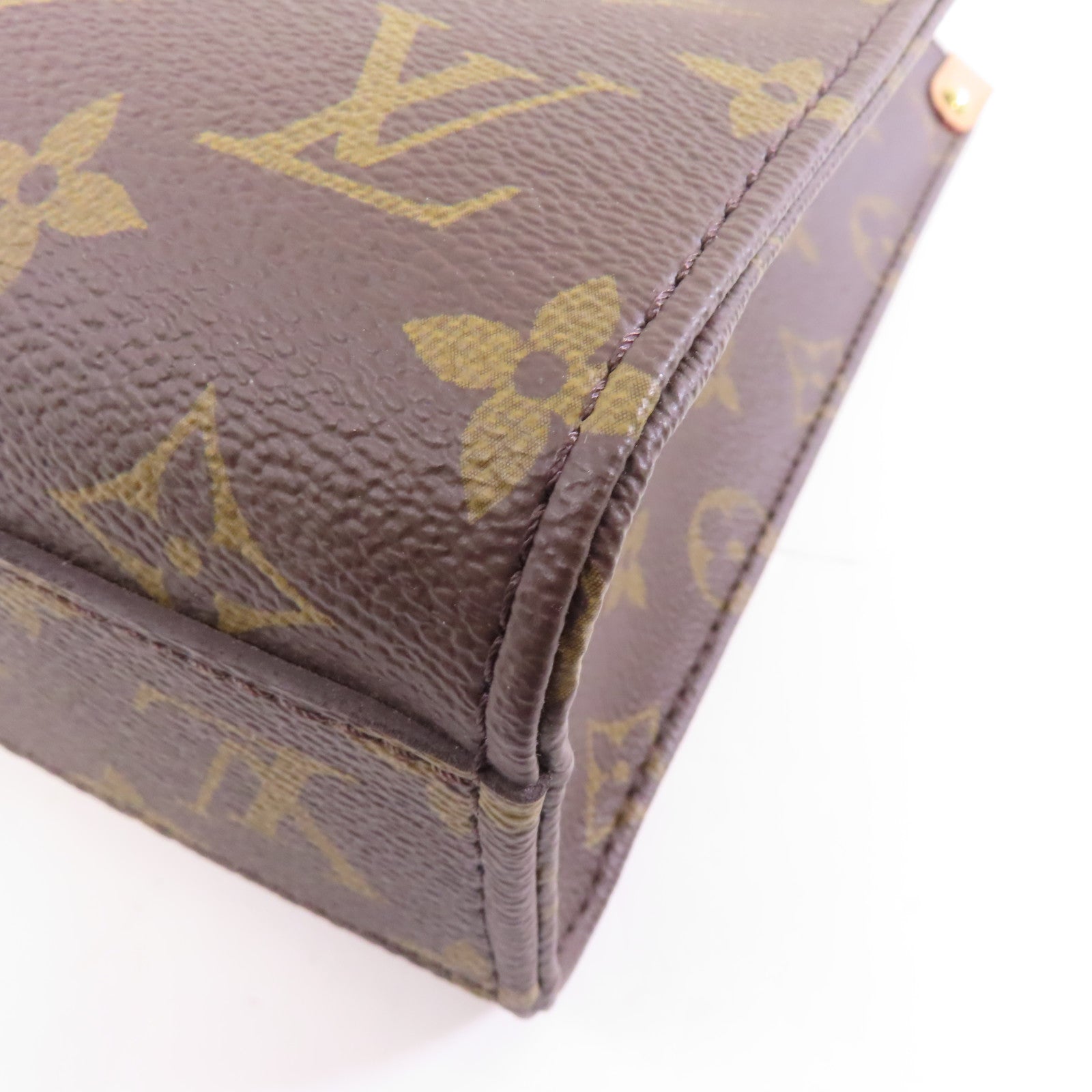LOUIS VUITTON Monogram Sac Plat BB金扣手挽肩背兩用袋棕色