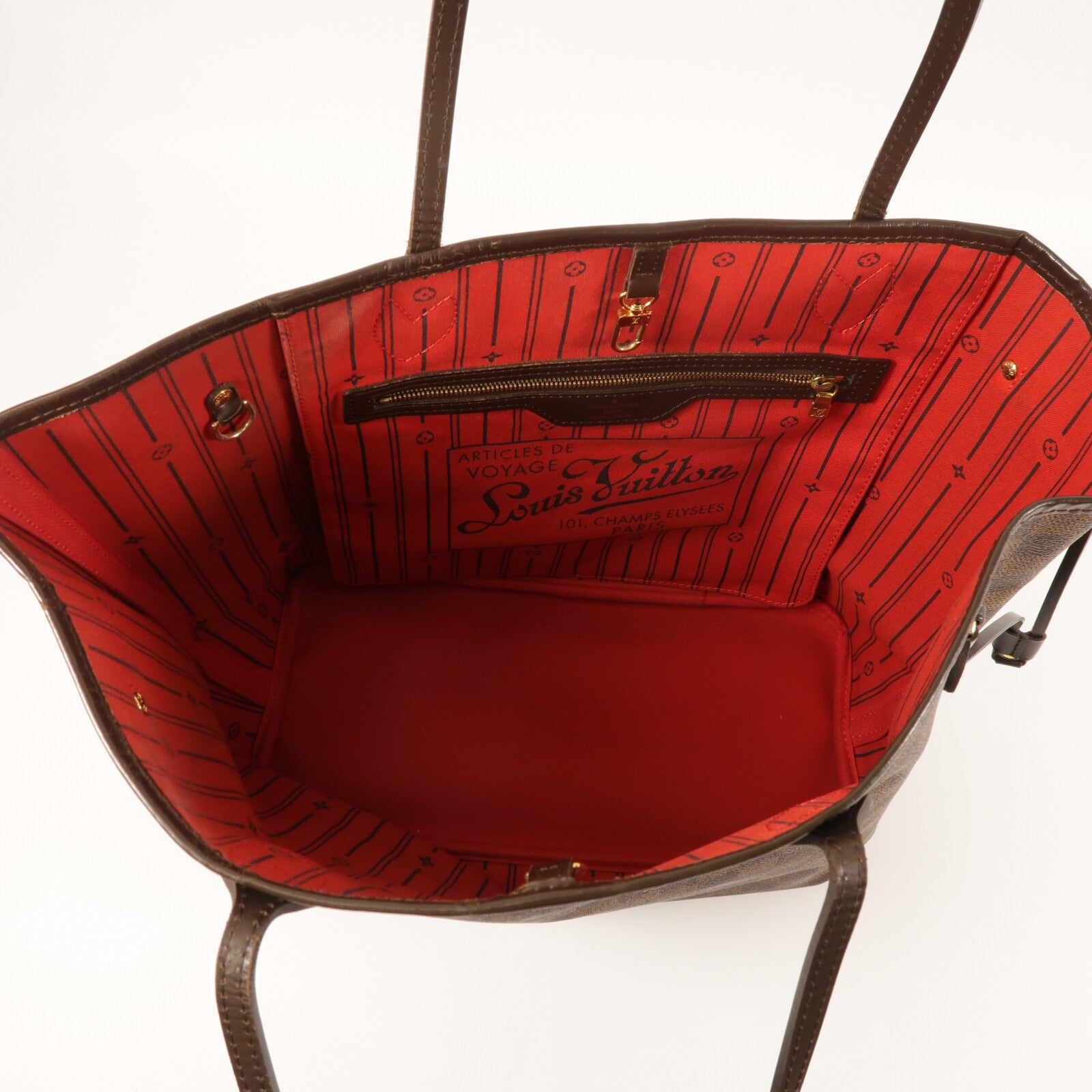 LOUIS VUITTON Damier Neverfull MM金扣手挽袋/肩背袋
