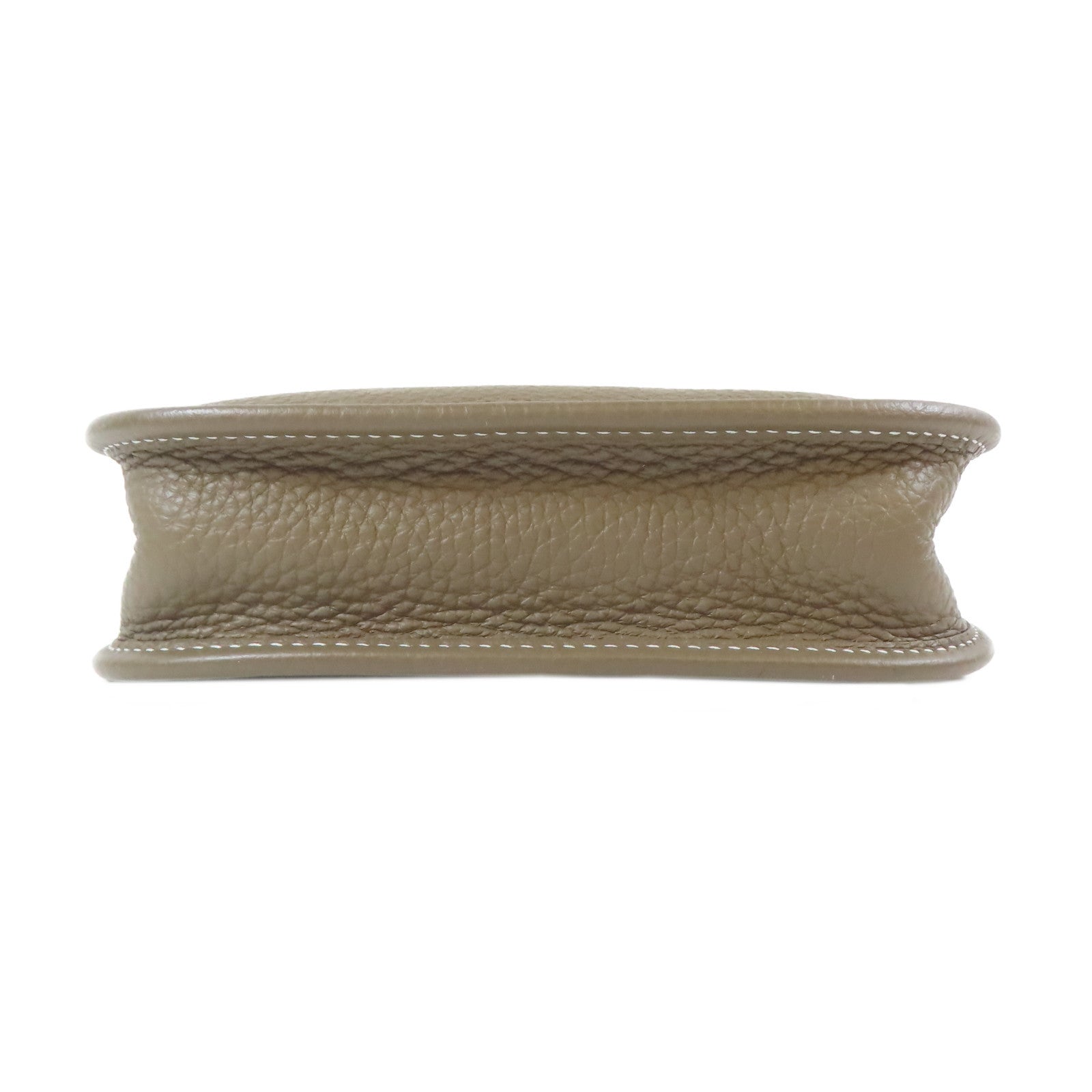 HERMES Clemence皮革Evelyne TPM銀扣肩背袋Etoupe Gray/大象灰色