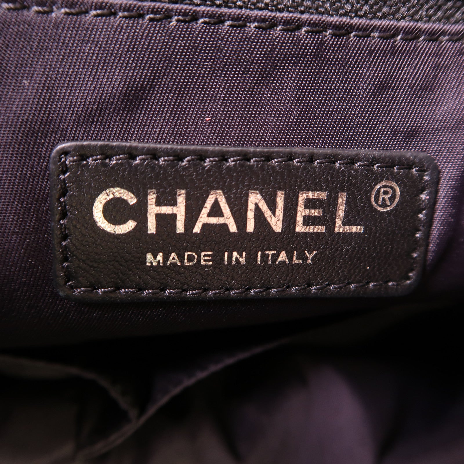 CHANEL 皮革/尼龍Paris Biarritz Tote銀扣手挽袋