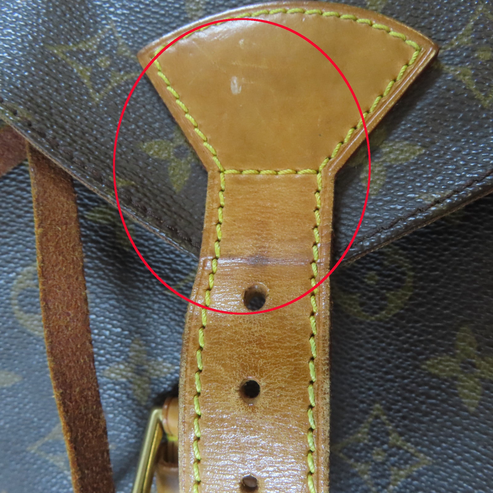 LOUIS VUITTON Monogram Montsouris GM金扣背包啡色