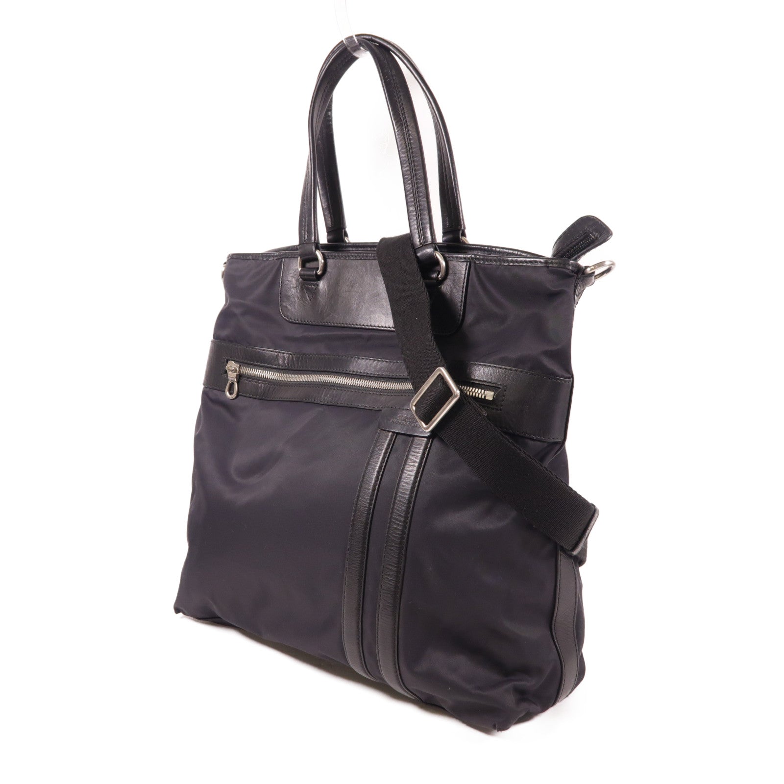 BALLY 尼龍2 Way Shoulder銀扣手挽肩背兩用袋