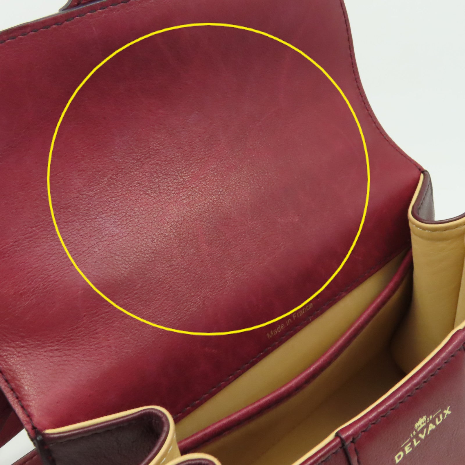 SELECTION 【激減優惠】牛皮皮革Delvaux Mini Brillant 2Way Shoulder Bag金扣手挽肩背兩用袋酒紅色